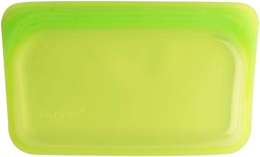 Stasher Platinum Silicone Food Grade Reusable Storage Bag, Lime (Snack) | Reduce Single-Use Plastic | Cook, Store, Sous Vide, or Freeze | Leakproof, Dishwasher-Safe, Eco-friendly | 12 Oz