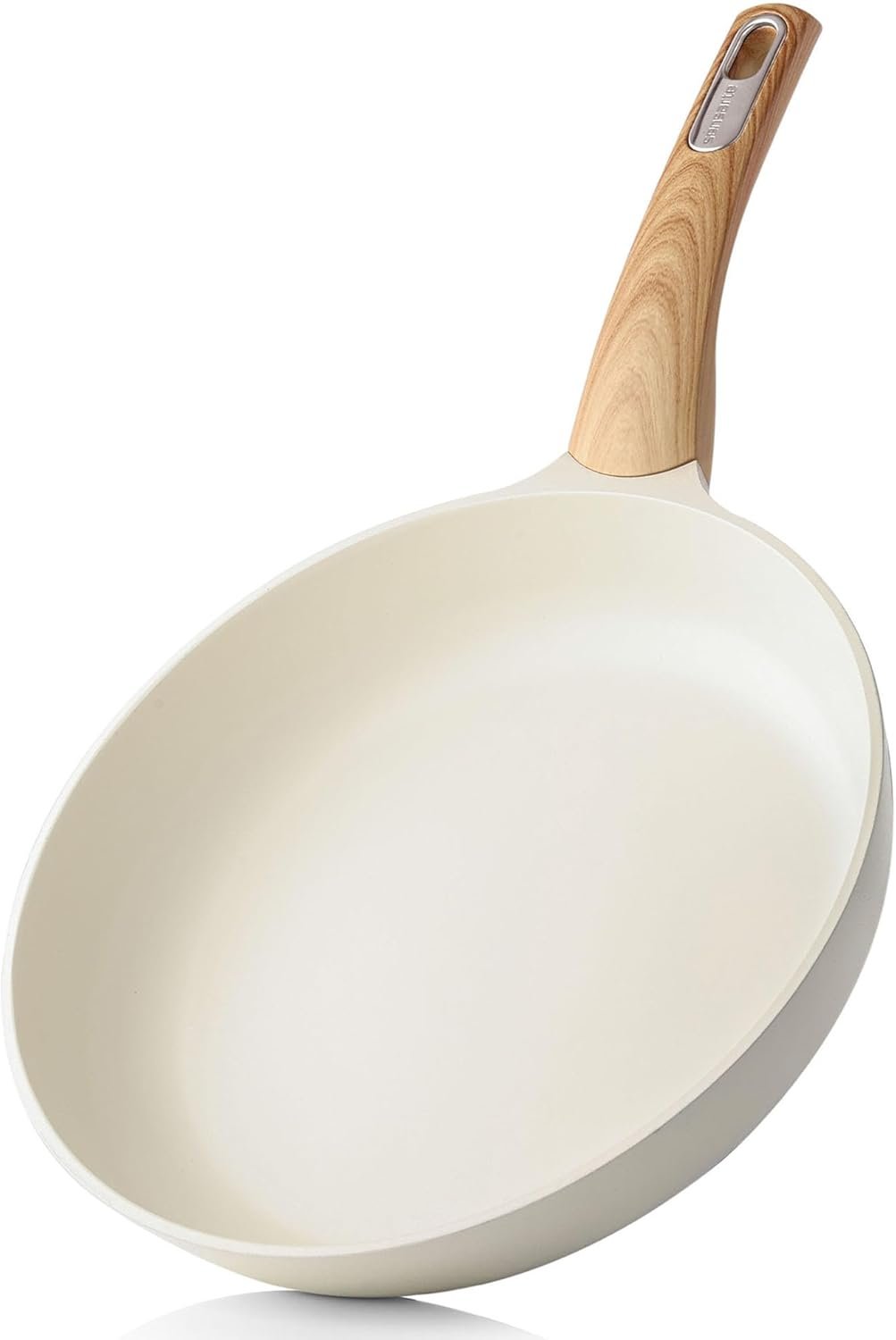 SENSARTE Ceramic Nonstick Frying Pan Small Skillet 8/9.5/11/12.5Inch Non Stick Omelet Pan, Non-toxic Kitchen Cooking Chef’s Pan, Free of Intentionally Added PFOA/PFAS/PTFE, Induction Compatible, White