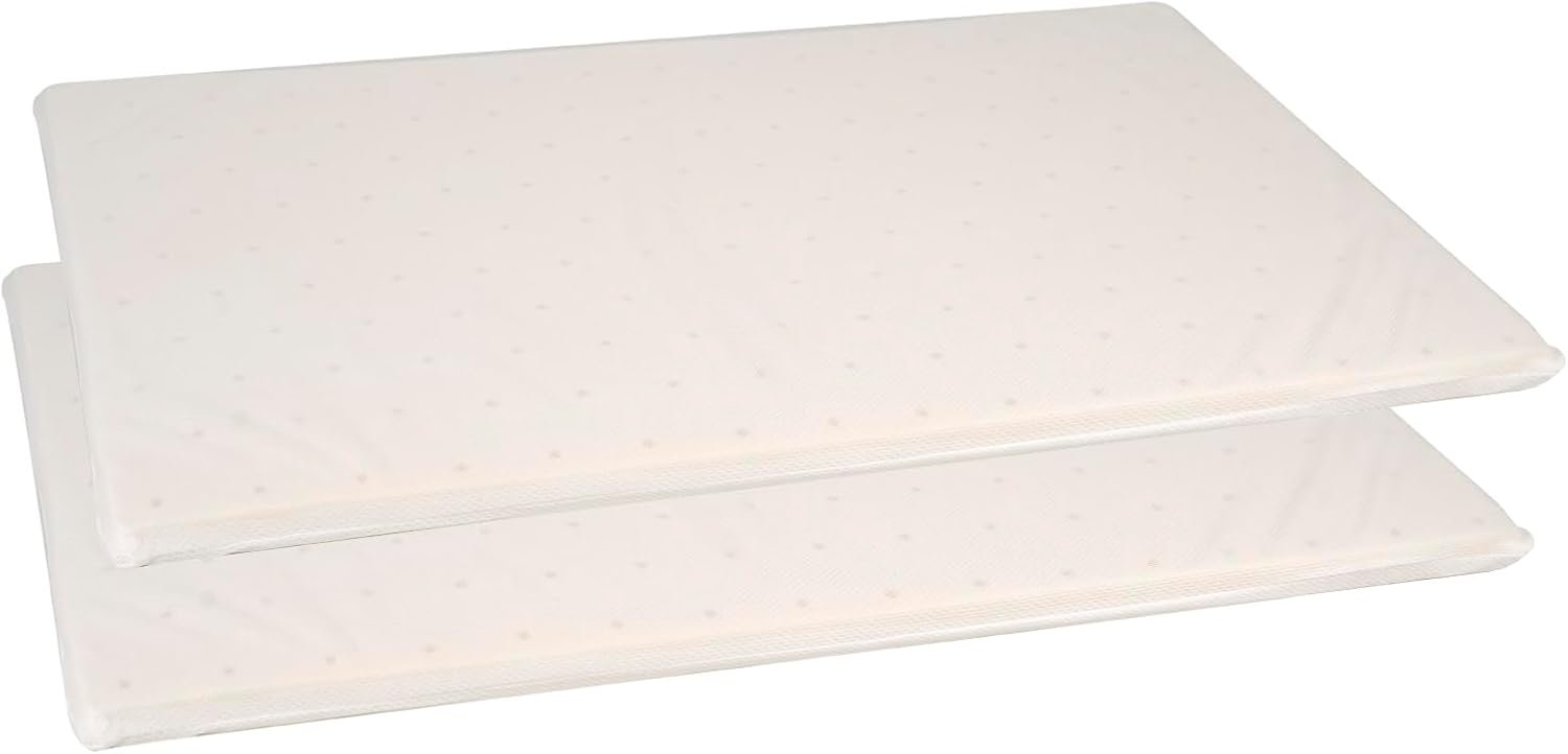 Talatex 100% Natural Premium Thin Latex Pillow Cushion 0.8” High Set of 2, Adjustable Pillow Helps Relieve Pressure (Queen (28″×16″))