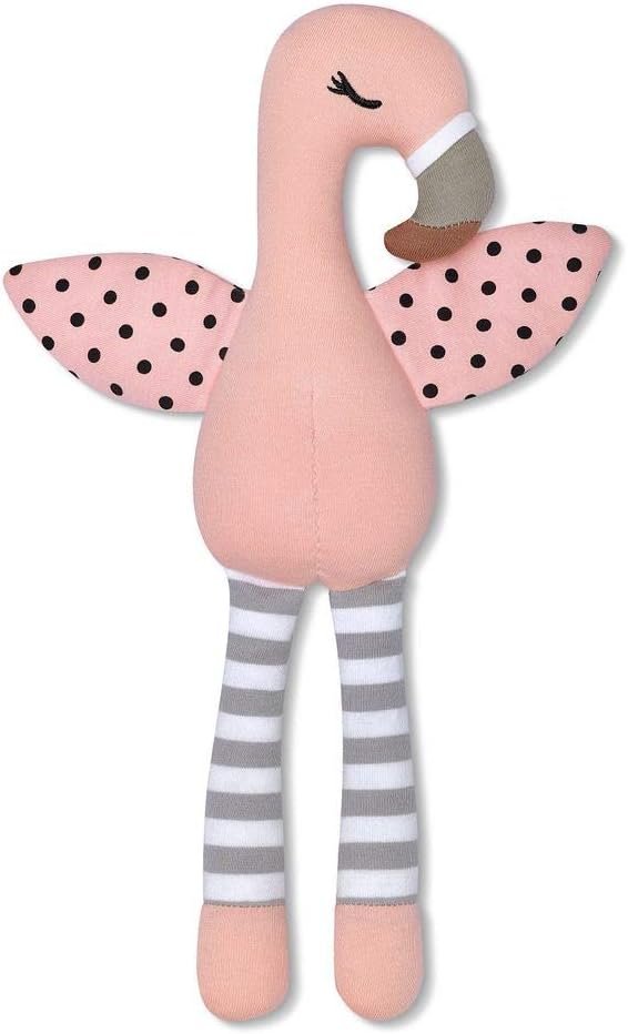 Organic Farm Buddies Apple Park Franny Flamingo Plush Baby Toy for Newborns, Infants, Toddlers – Hypoallergenic, 100% Organic Cotton