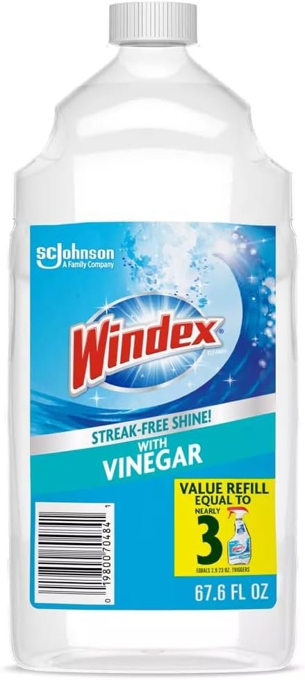 Windex Glass Cleaner Refill, Vinegar, 67.6 Oz (Pack of 3)