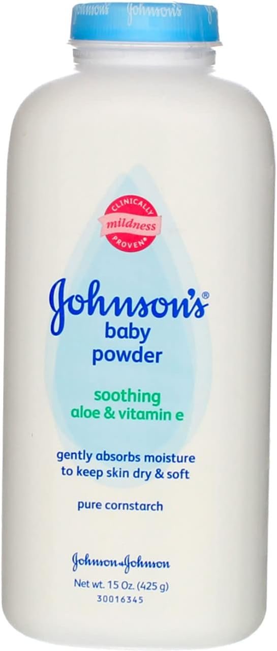 JOHNSON’S Aloe & Vitamin E Baby Powder 15 oz (Pack of 3)