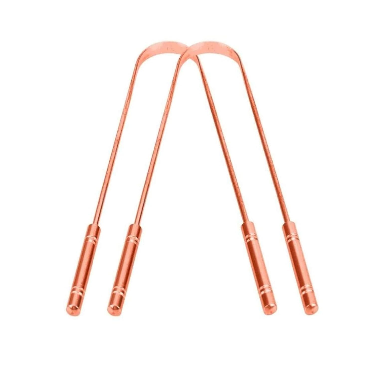 Tongue Scraper for Adults | Copper Tongue Cleaners Reduce Bad Breath 100% Metal Tough Scrapers | Tongue Scrubber, Easy to Use, Tongue Cleaner for Oral Care & Hygiene (Pack of 2)