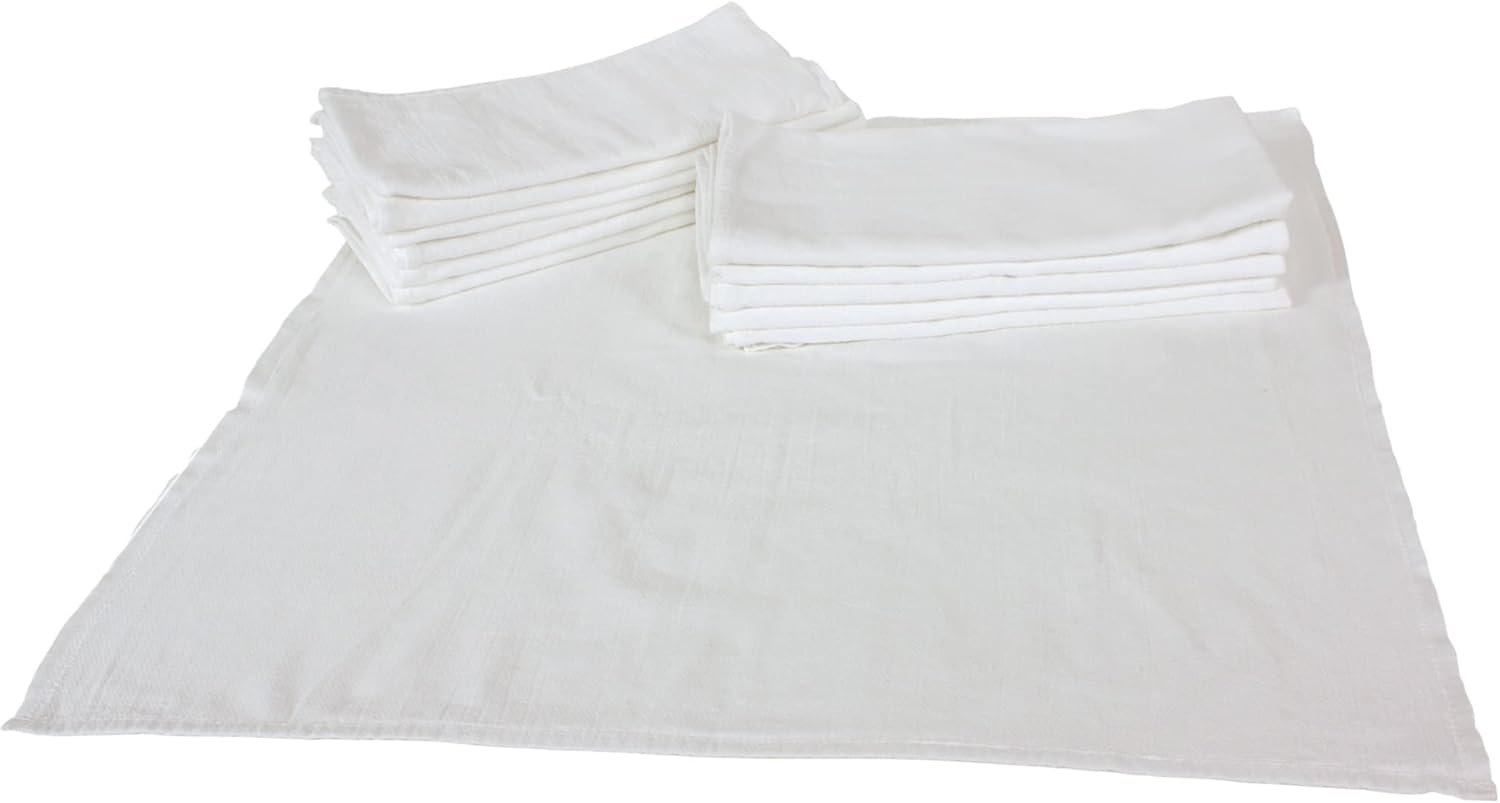 OsoCozy Bleached Birdseye Flat Cloth Diapers (1 Dozen) – 27.5 x 30.5 Inches, One-Layer Flat Cloth Baby Nappies Made of Soft, Durable 100% Birdseye Weave Cotton