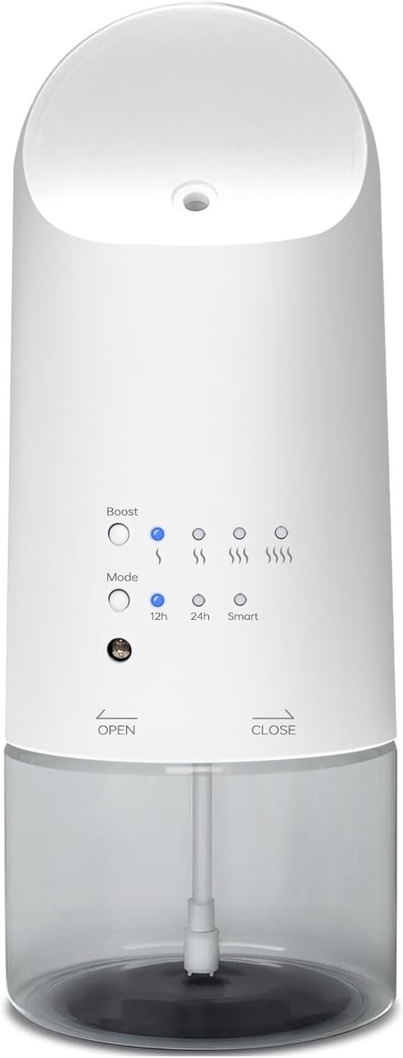 Plug-in Waterless Essential Oil Diffuser – 500 Sq.ft Coverage,Range Nano Mist Technology -160ML, Auto Day/Night Modes,Plug in Diffuser for Large Room, Spa, Office, Kid/Pet Safe – White