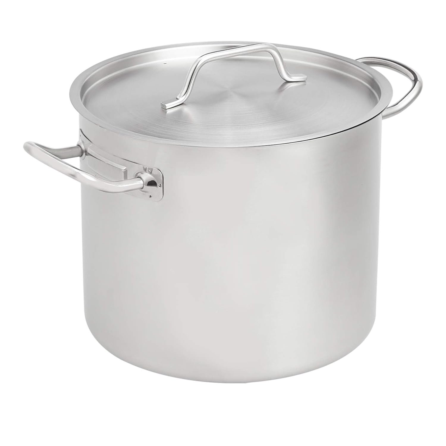 Amazon Basics 12 Quarts Stainless Steel Aluminum-Clad Stock Pot with Cover, Induction Compatible, Dishwasher Safe, Oven Safe, Even Heating, Soup and Pasta Pot