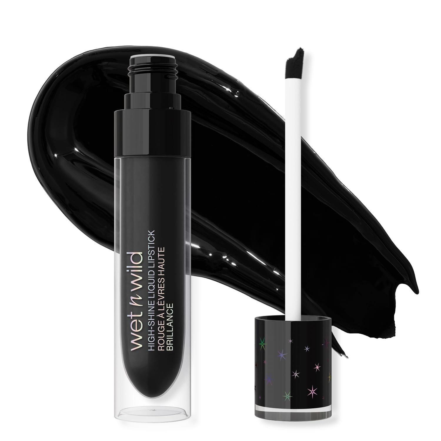 wet n wild Halloween Fantasy Makers Mega Glitter Shimmer Liquid Lipstick,High Pigmented Creamy Texture, Shimmery Blendable Formula, Cruelty-Free – Midnight Sky