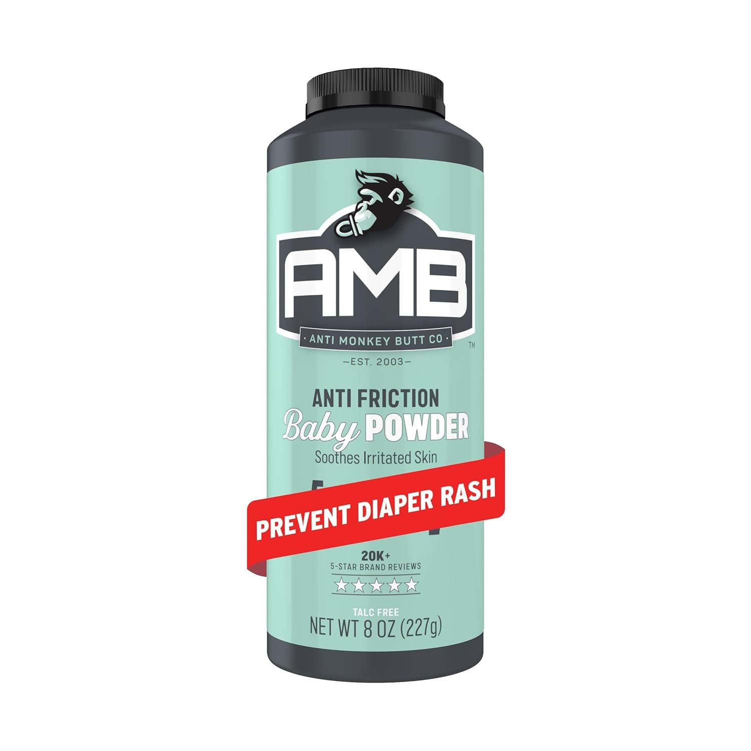 Anti Monkey Butt Baby Powder – Talc-Free Cornstarch Powder for Diaper Rash Prevention – Calamine & Hypoallergenic Formula for Anti-Chafing & Itch Relief – 8 oz