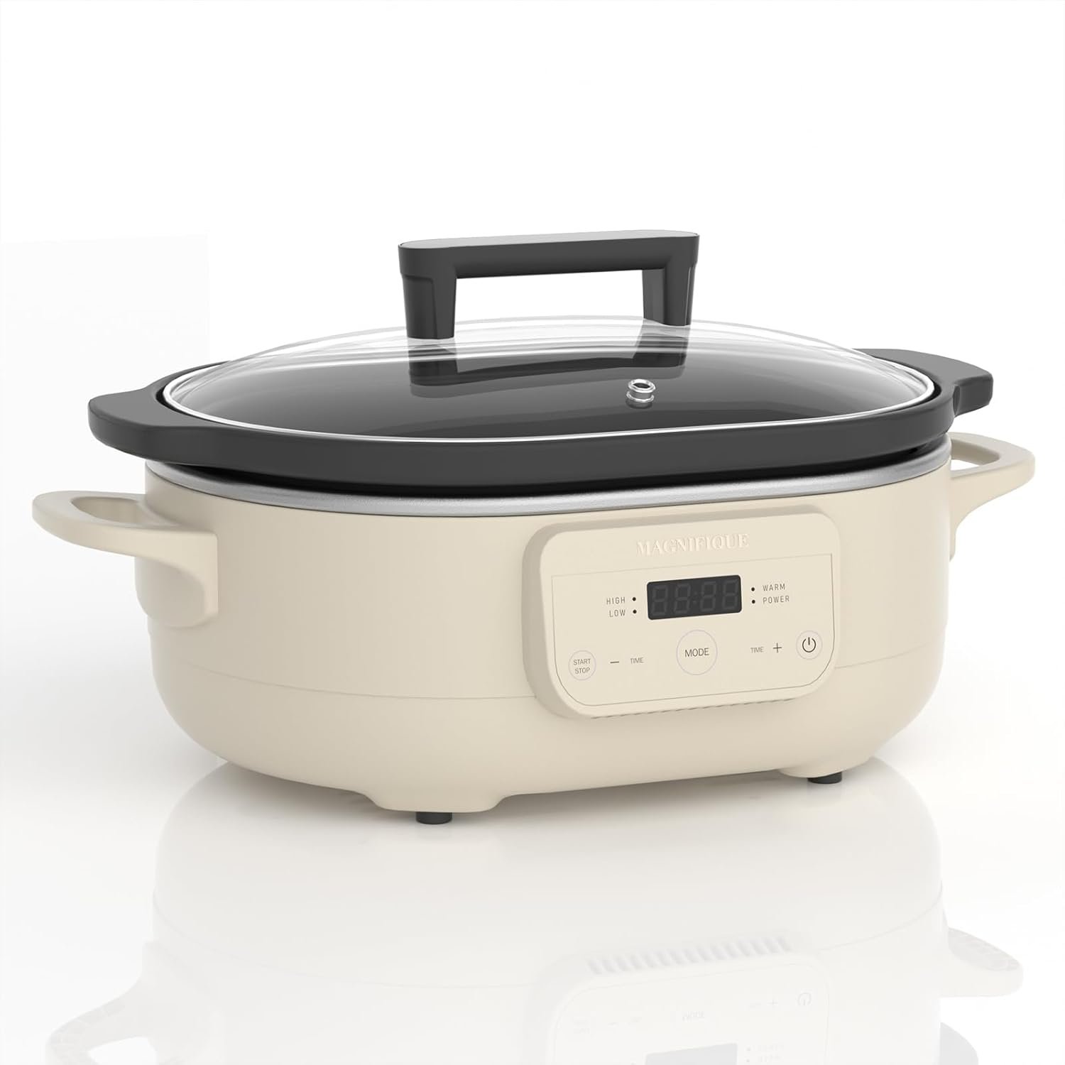 MAGNIFIQUE 6 Quart Programmable Slow Cooker Removable Healthy Nonstick Pot – Small Kitchen Appliance for Family Dinners – Serves 6+ People – Heat Settings: Keep Warm Oatmeal
