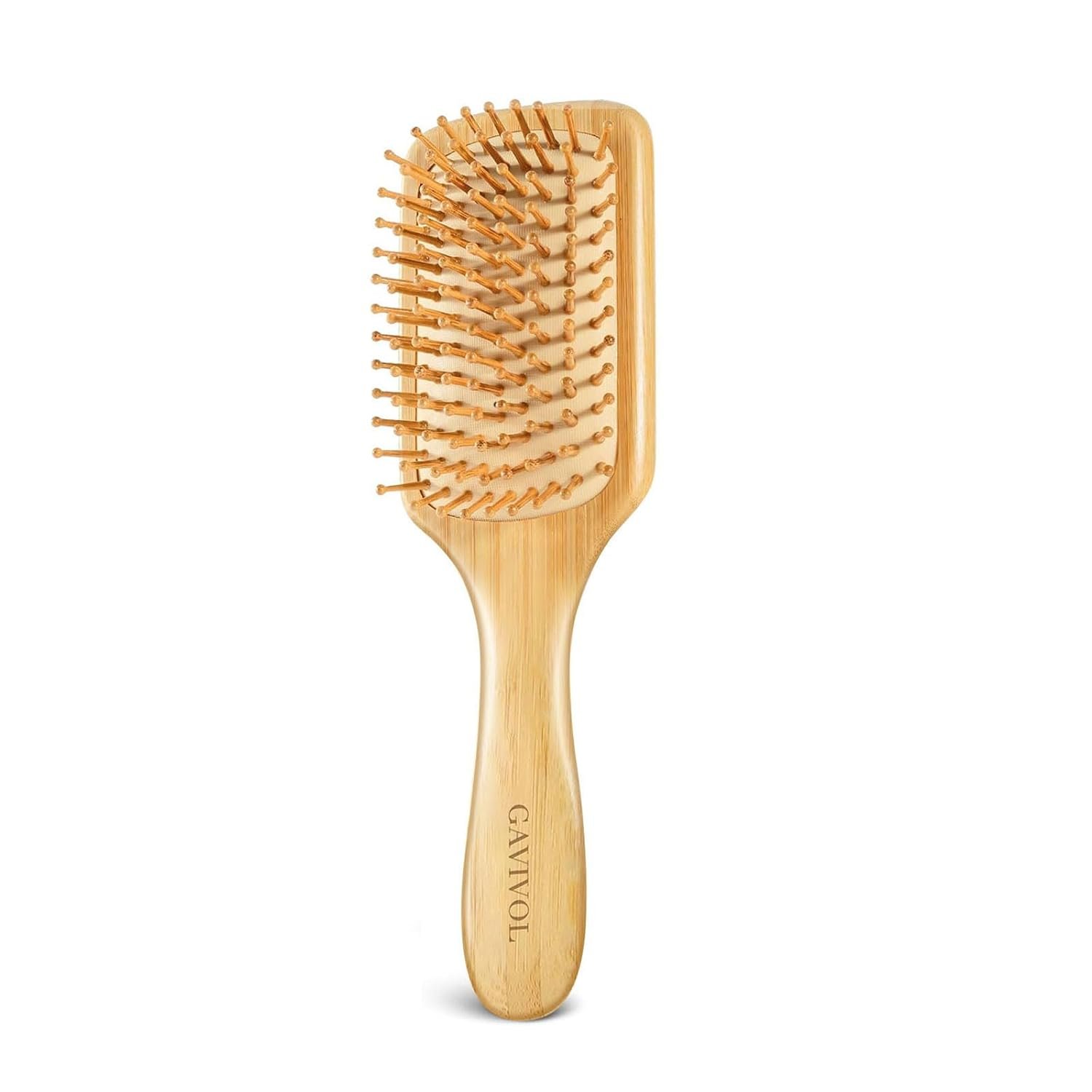 Bamboo Hair Brush for Hair Growth Detangler Brush Wooden Paddle Hairbrush with Bamboo Bristles for Scalp Massager Hair Brushes for Women Handle Pointed Bristle Travel Hair Brush for Fine Hair