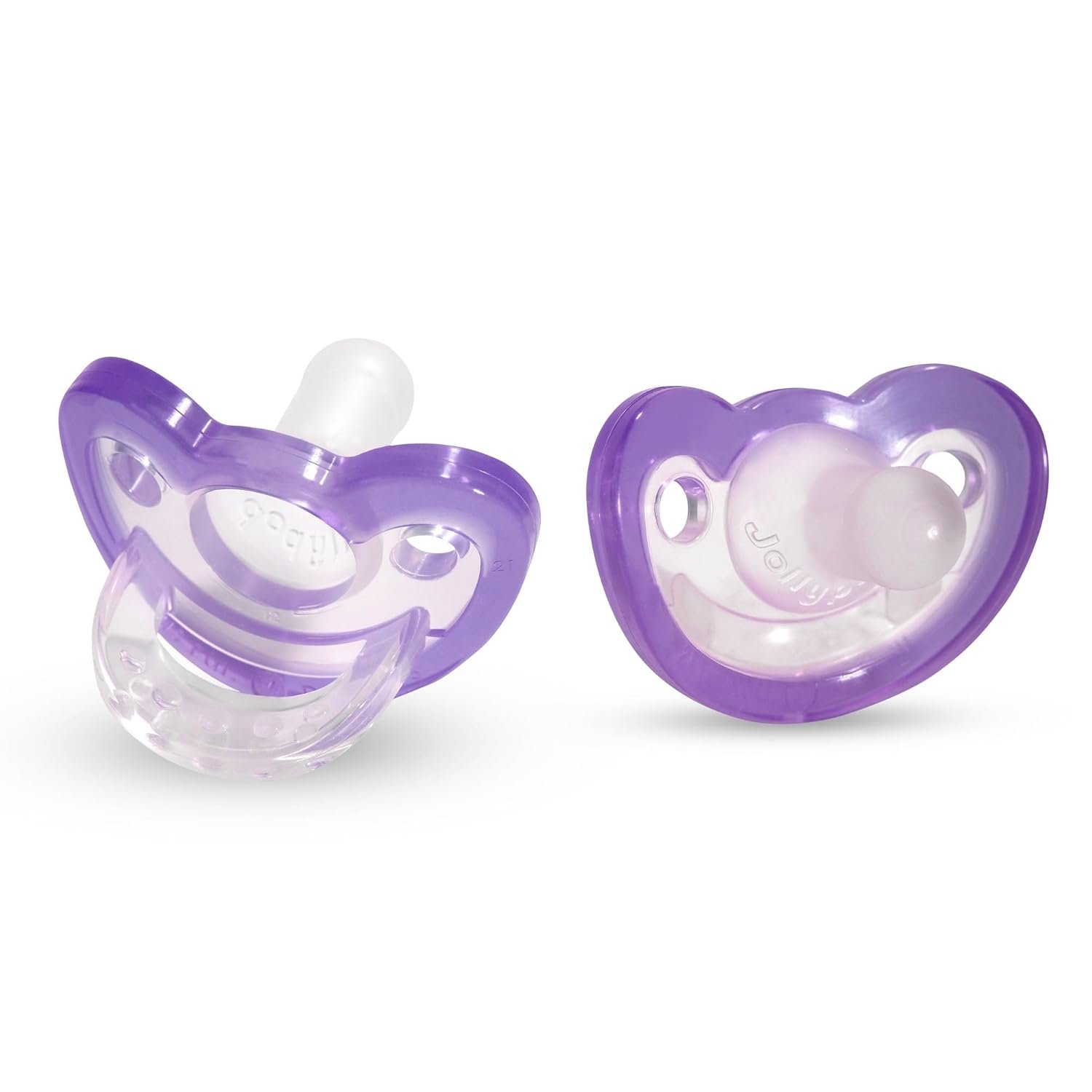 RaZbaby Jollypop Pacifier for Newborns & Up, USA Made, Natural Shaped Orthodontic Binky, Lovingly Shared in NICUs & Hospitals Worldwide, Medical-Grade 100% BPA-Free – 0-3 Months, 2 Pack – Lavender