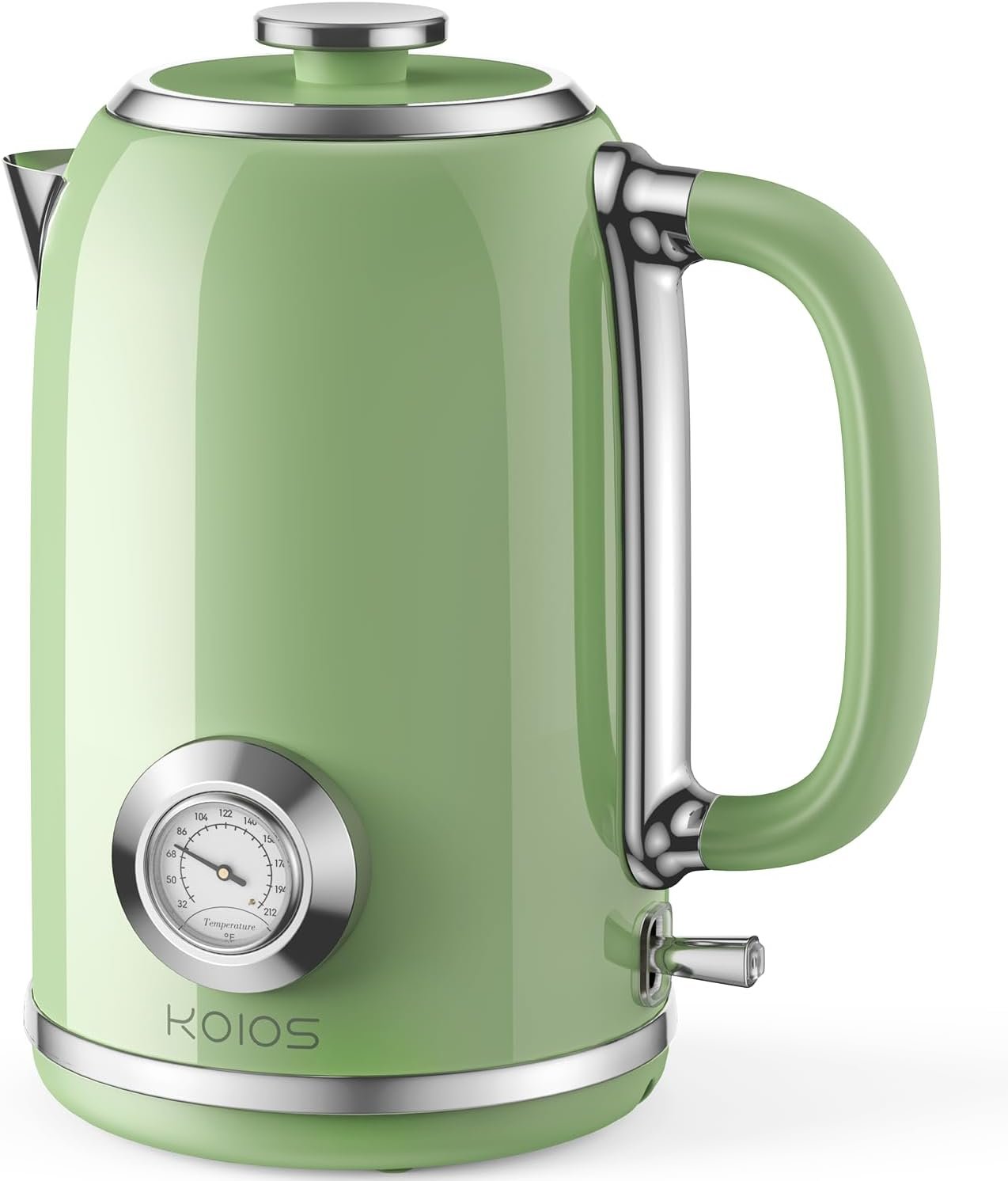 Electric Kettle 1.8L with Temperature Gauge, 1500W Fast Boiling Electric Tea Kettle, 100% Stainless Steel Retro-Style Hot Water Kettle Electric – Glowing LED Light, Auto Shut-Off & Boil-Dry Protection