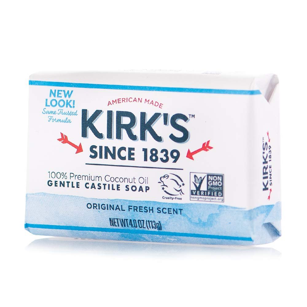 Kirk’s Natural Original Castile Soap, 4 Ounce (Packaging may Vary)