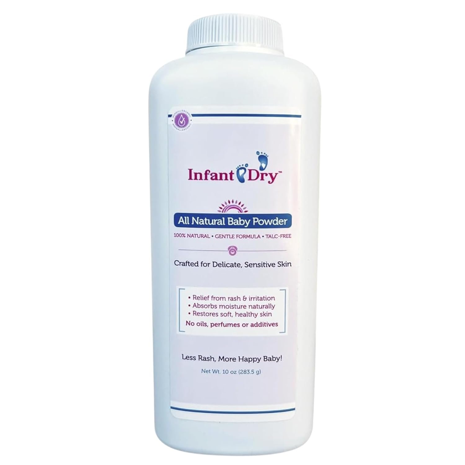 Infant Dry All Natural Baby Powder 10 Oz – Gentle Formula Talc Free, All Natural and Unscented Dusting Powder for Sensitive Baby Skin