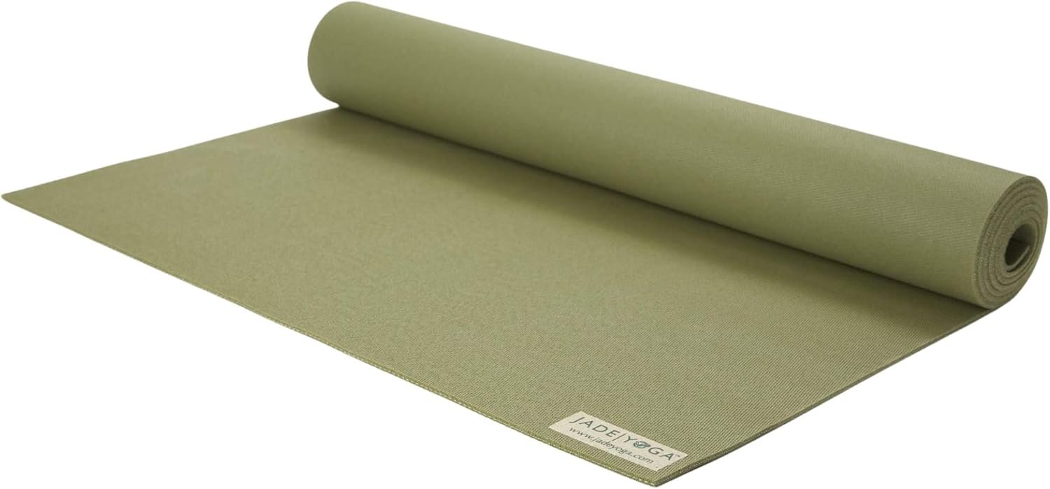JadeYoga Harmony Yoga Mat – Durable & Thick Gym Fitness Mat, Non-Slip Natural Rubber Yoga Mat – Home Exercise & Stretching Mat, Workout Mat – Yoga, Pilates & Meditation for Women & Men