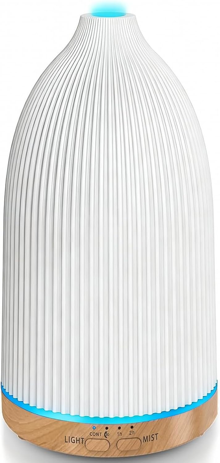 URPOWER 100ML Essential Oil Diffusers for Home with 7 LED Color Changing Lights, Timer & Auto-Off Ultrasonic Aromatherapy Diffuser Cool Mist Humidifer Scent Diffuser for Bedroom, Office, Yoga