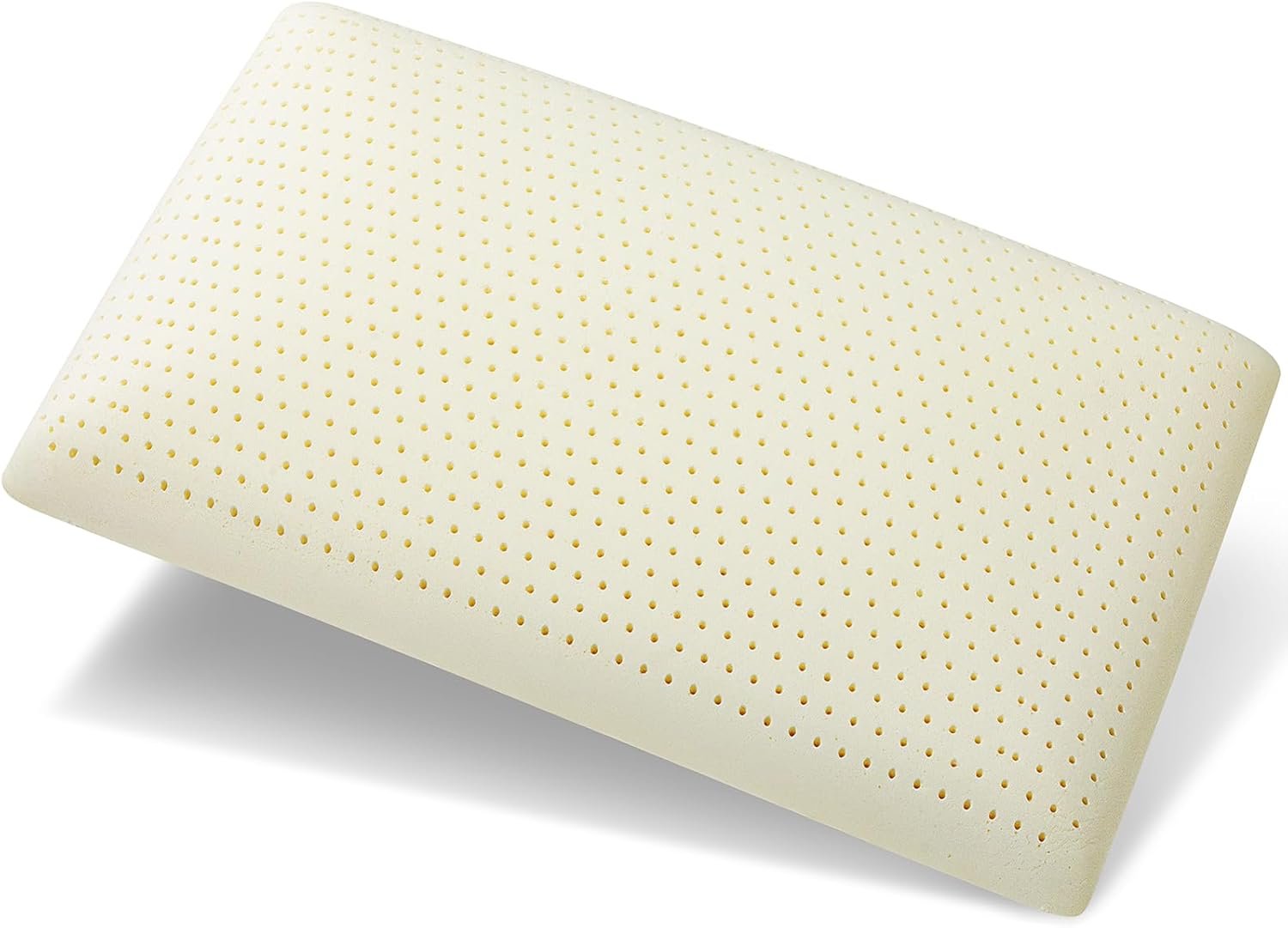 100% Talalay Latex Pillow, Luxury Queen Sleeping Bed Pillow for Side, Back, and Stomach Sleepers, Extra Soft Natural Latex Foam Pillow, Removable Breathable Cotton Cover (Medium, Queen)