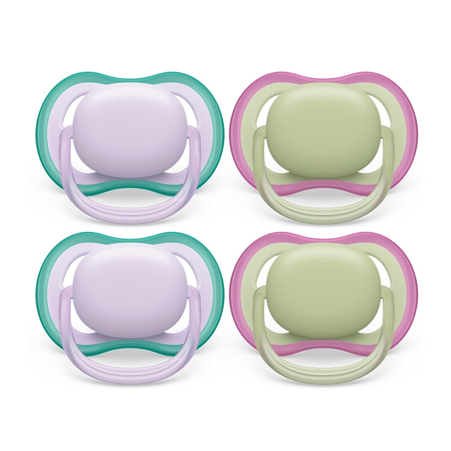Philips Avent Ultra Air Pacifier – 4 x Light, Breathable Baby Pacifiers for Babies Aged 0-6 Months, BPA Free with Sterilizer Carry Case, SCF085/50