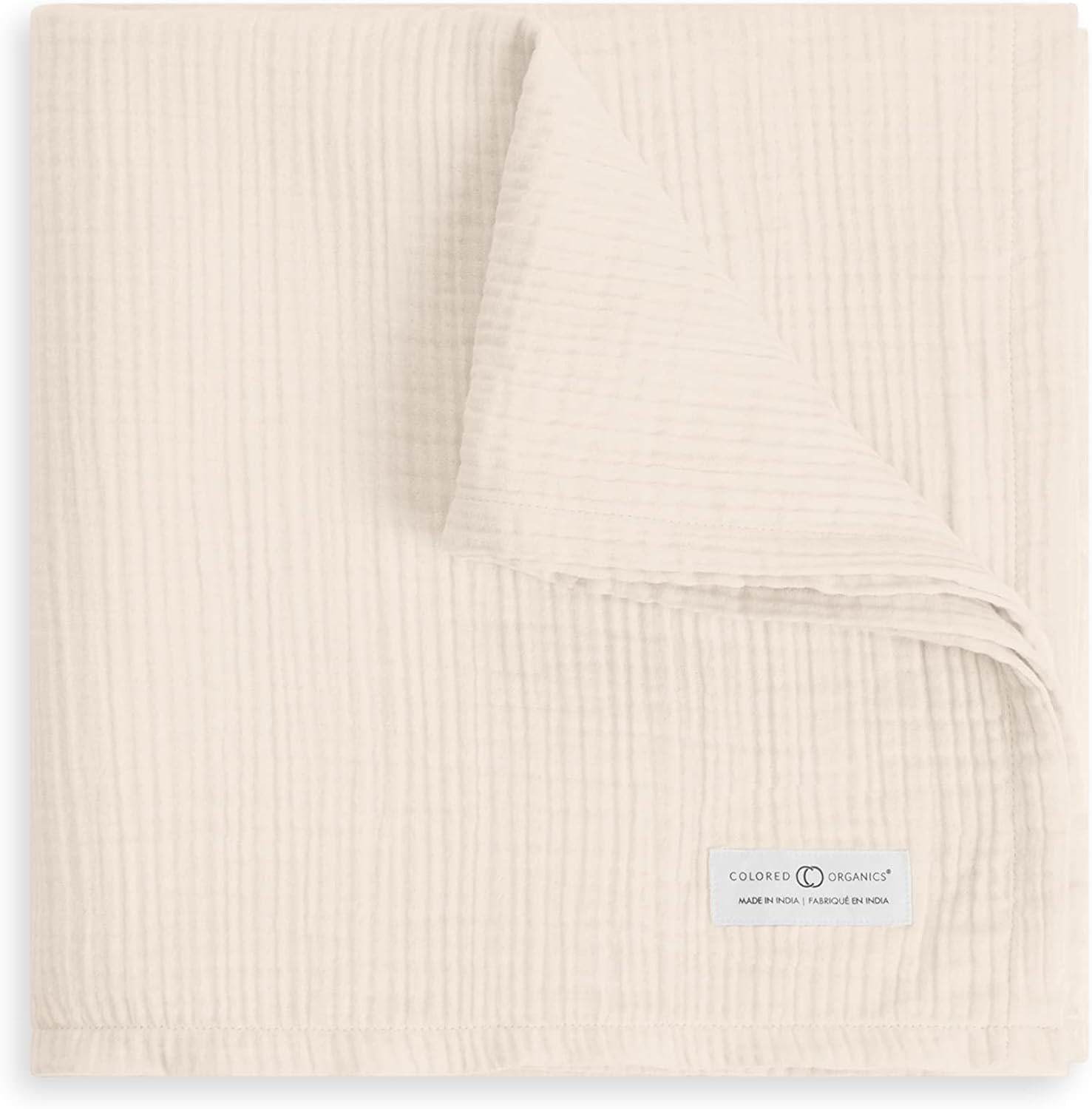 Colored Organics Baby Organic Cotton Swaddle – Infant Receiving Blanket – Natural Muslin