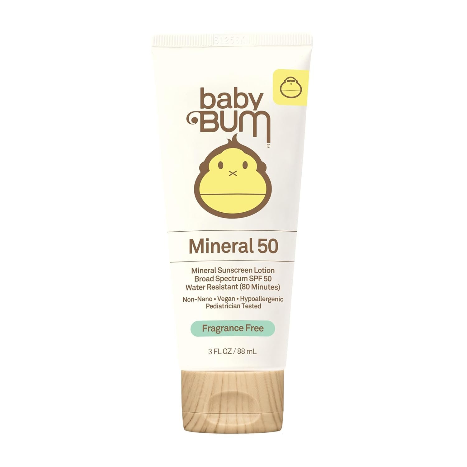 Sun Bum Baby Bum SPF 50 Sunscreen Lotion with Mineral UVA/UVB Face and Body Protection for Sensitive Skin – Fragrance Free – Travel Size – 3 oz