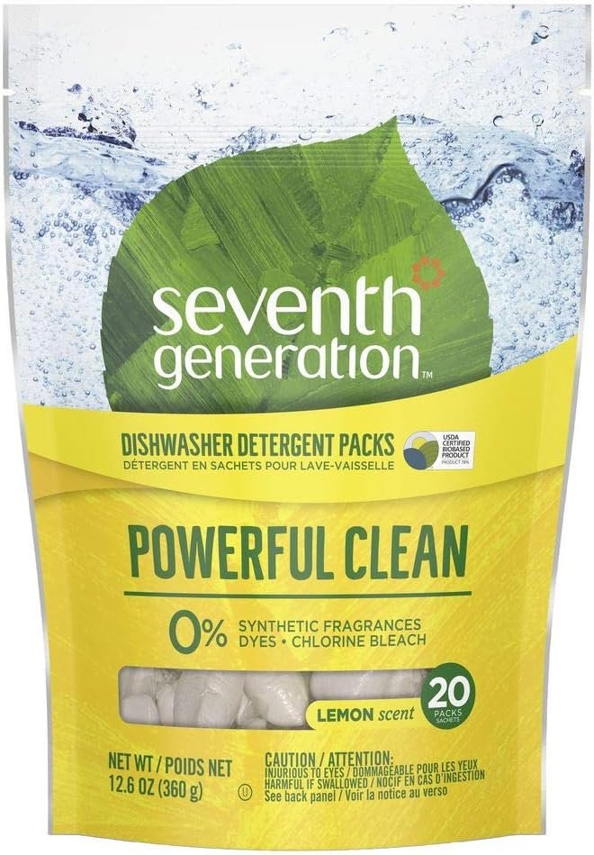 Seventh Generation Auto Dish Pacs, Lemon, 20 Count