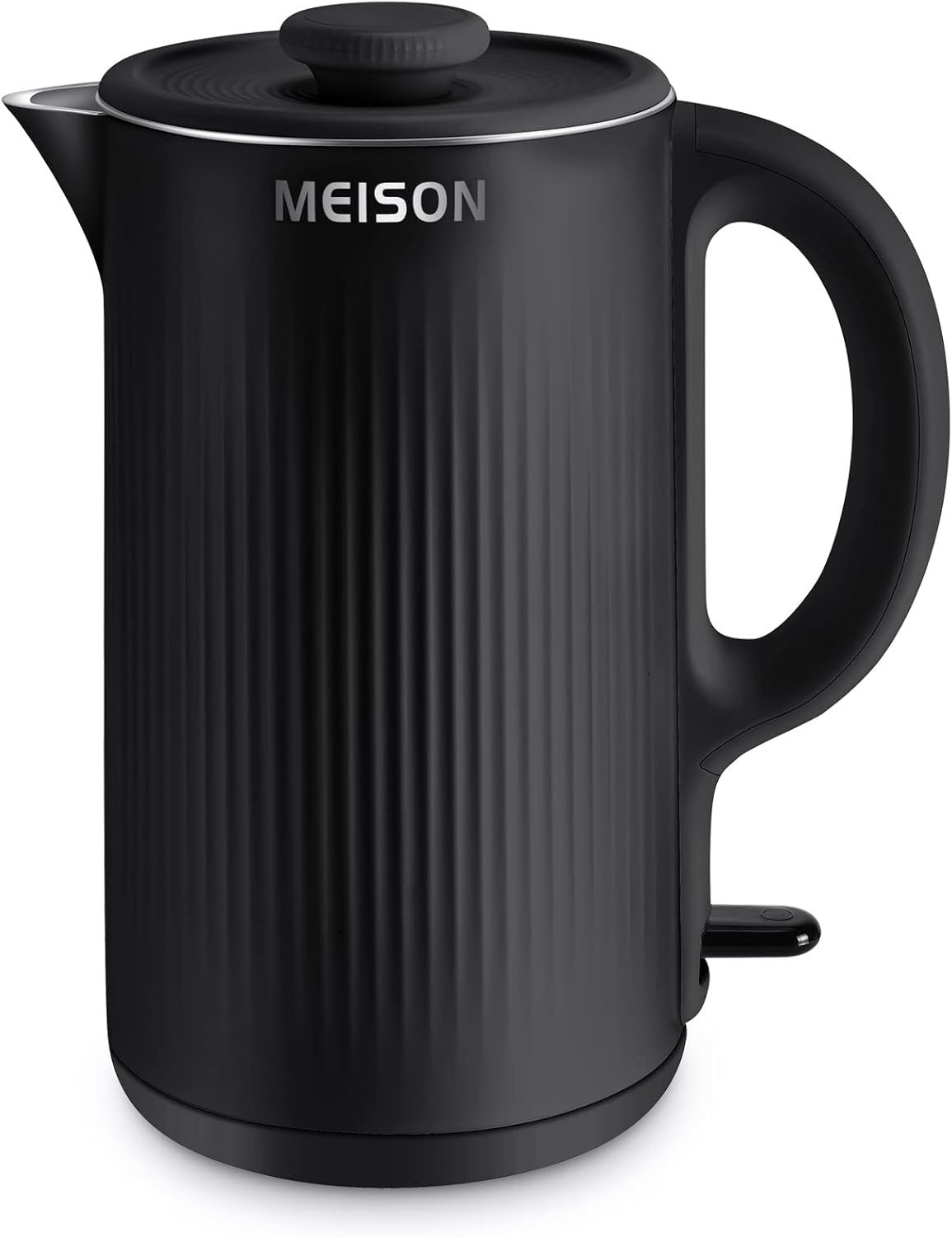 Electric Kettles Stainless Steel for Boiling Water, Double Wall Hot Water Boiler Heater, Cool Touch Electric Teapot, Auto Shut-Off & Boil-Dry Protection, 120V/1200W, 1.7 Liter, 2 Year Warranty (black)