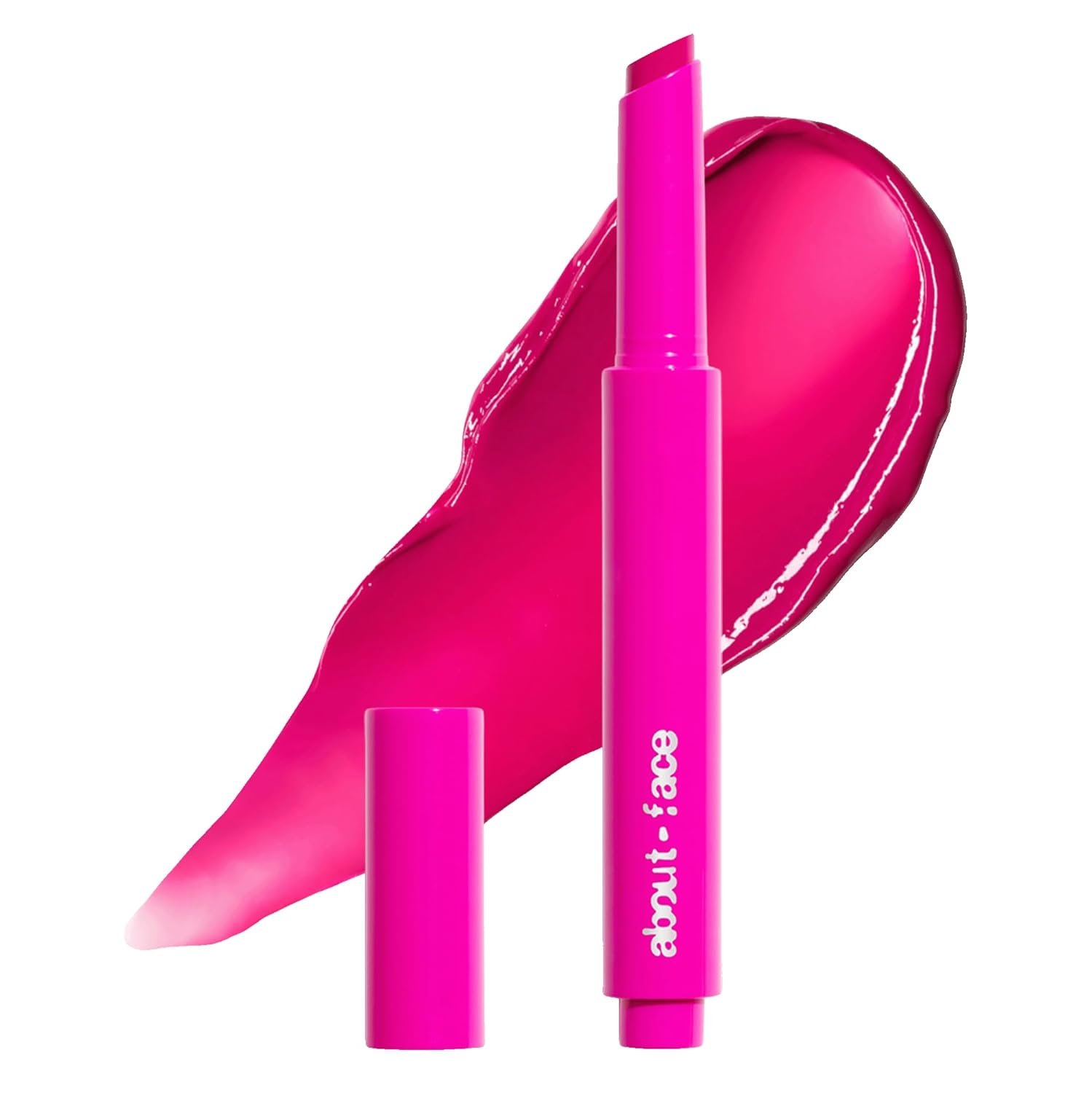 about-face Cherry Pick Lip Color Butter – High-Shine, Hydrating Lip Balm with Pomegranate Flower Extract & Cherry Butter – Vegan, Cruelty-Free, Clean Beauty – 0.06 oz (Dragonfruit Fusion, Hot Fuschia)