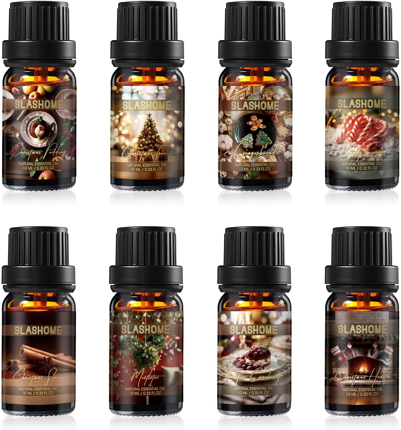 Christmas Essential Oils Set | 8 Pcs Xmas Essential Oils for Diffusers for Home, Fragrance Oil for Candle, Aromatherapy Gift Set for Women & Men