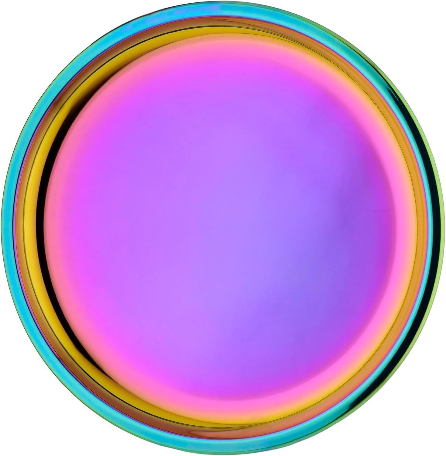 Ahimsa Stainless Steel Kids Plates, 9″ Colorful Stainless Steel Plate, Pediatrician Designed & Non Toxic, Unbreakable, Dishwasher Safe, Rainbow