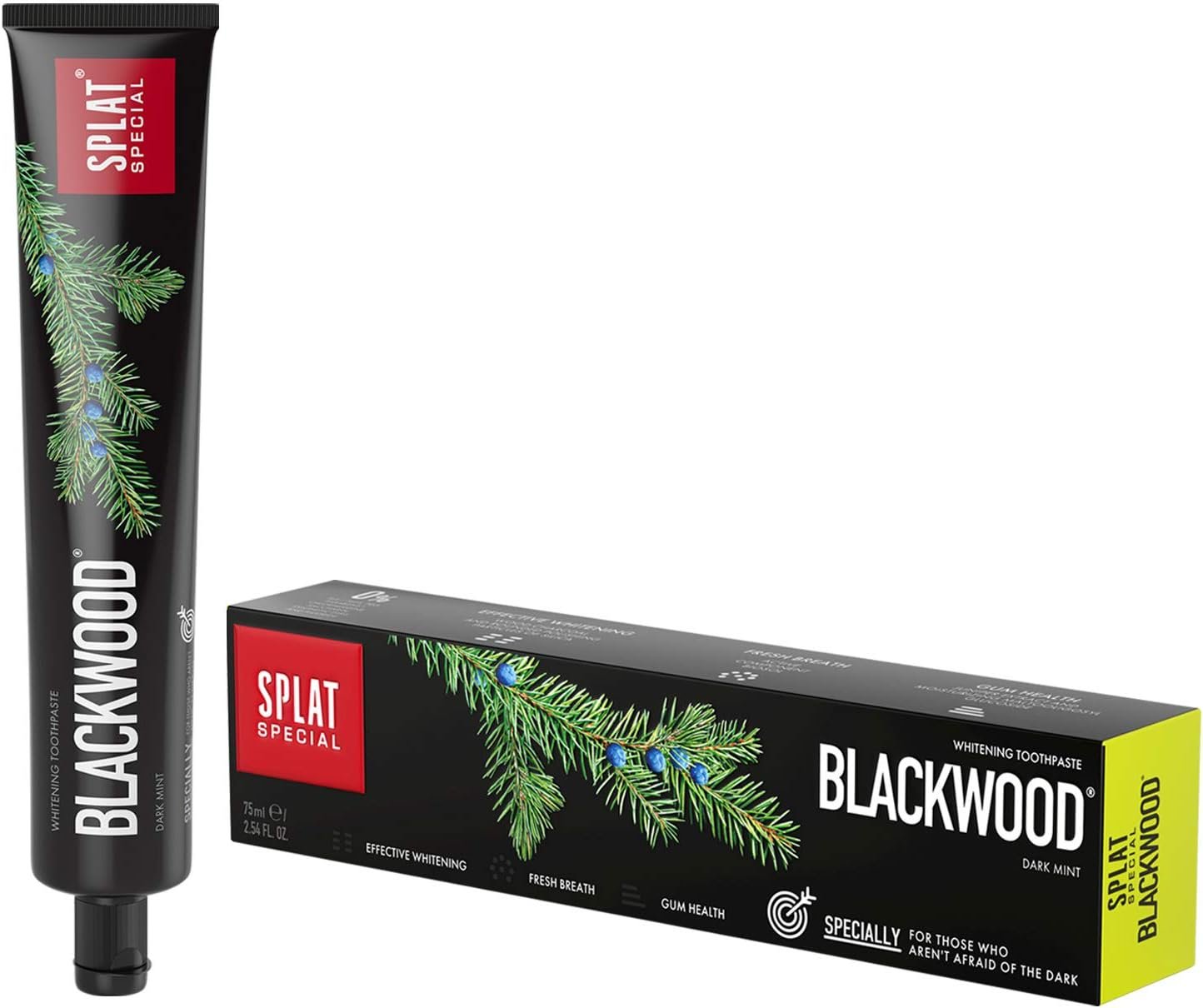 SPLAT Blackwood Natural Whitening Toothpaste – 75 ml Charcoal-Enriched for Deep Cleaning, Fresh Breath and Stain Removal Fluoride-Free, Vegan, Cruelty-Free