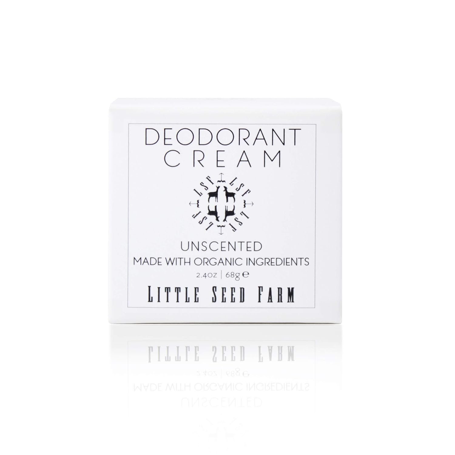 Little Seed Farm All Natural Deodorant Cream – Unscented – Aluminum Free Deodorant for Women or Men, Net Wt. 2.4oz | 68g