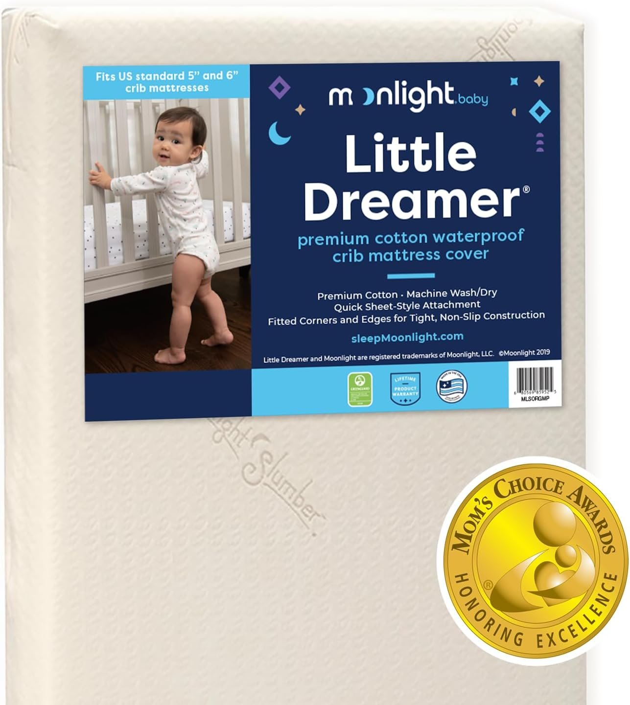 Moonlight Slumber Little Dreamer Crib Mattress Cover, Ecru, Hypoallergenic – Mattress Not Included