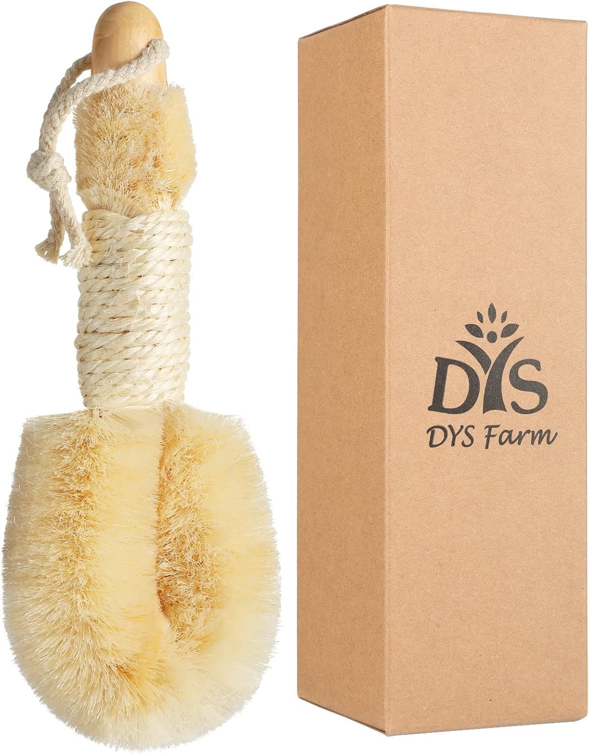 Dry Brushing Body Brush – Dry Skin Brushes Vegan Natural Sisal Bristles for Lymphatic Drainage and Cellulite, Exfoliating Body Scrubber for Bath Shower Massage, Blood Circulation Improvement