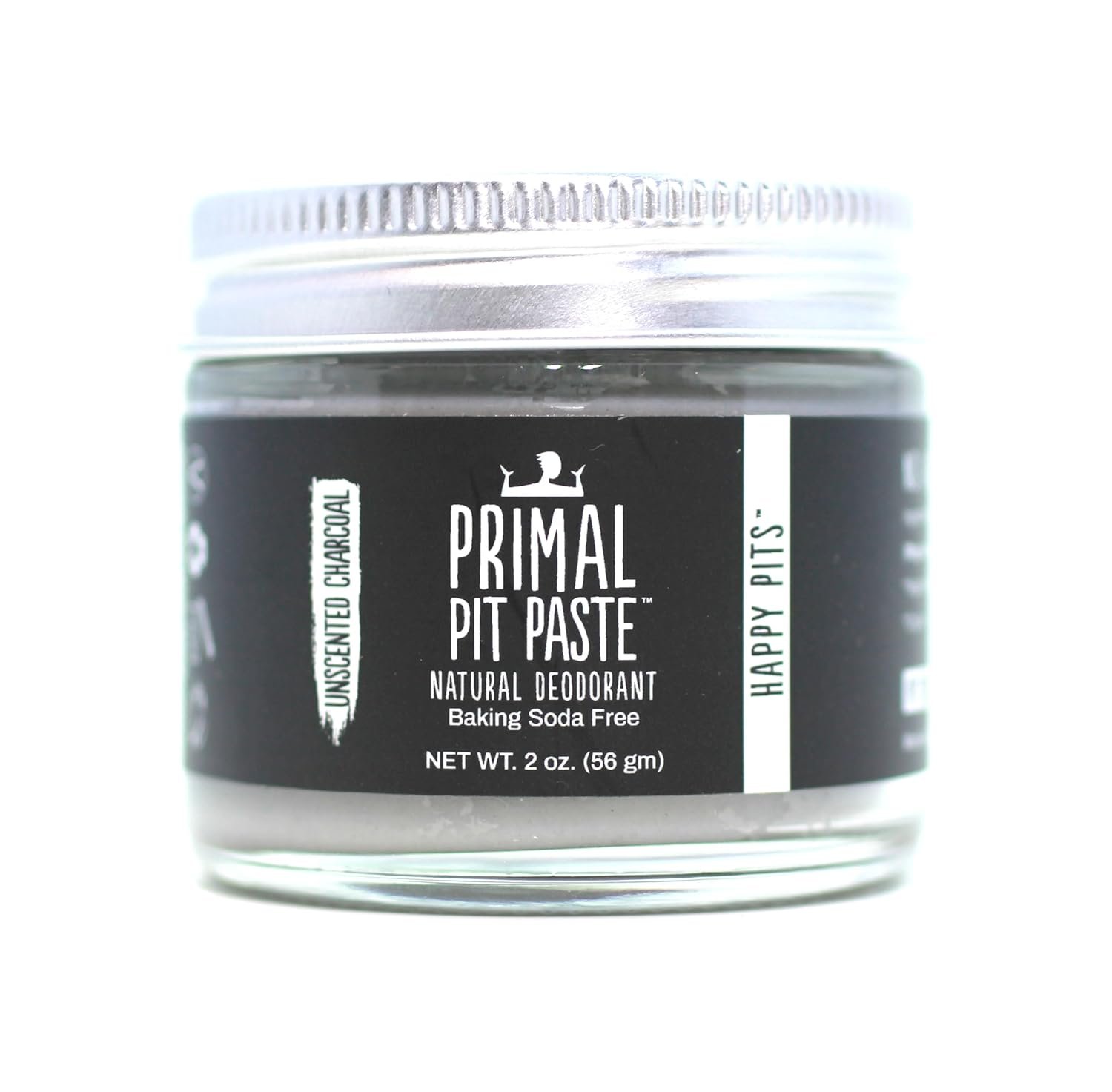 Primal Pit Paste Natural Aluminum-Free Deodorant with Charcoal, Baking Soda-Free, Unscented Charcoal (1-Pack) | Sensitive Skin Friendly, Effective Odor Control for Women & Men, Organic Ingredients
