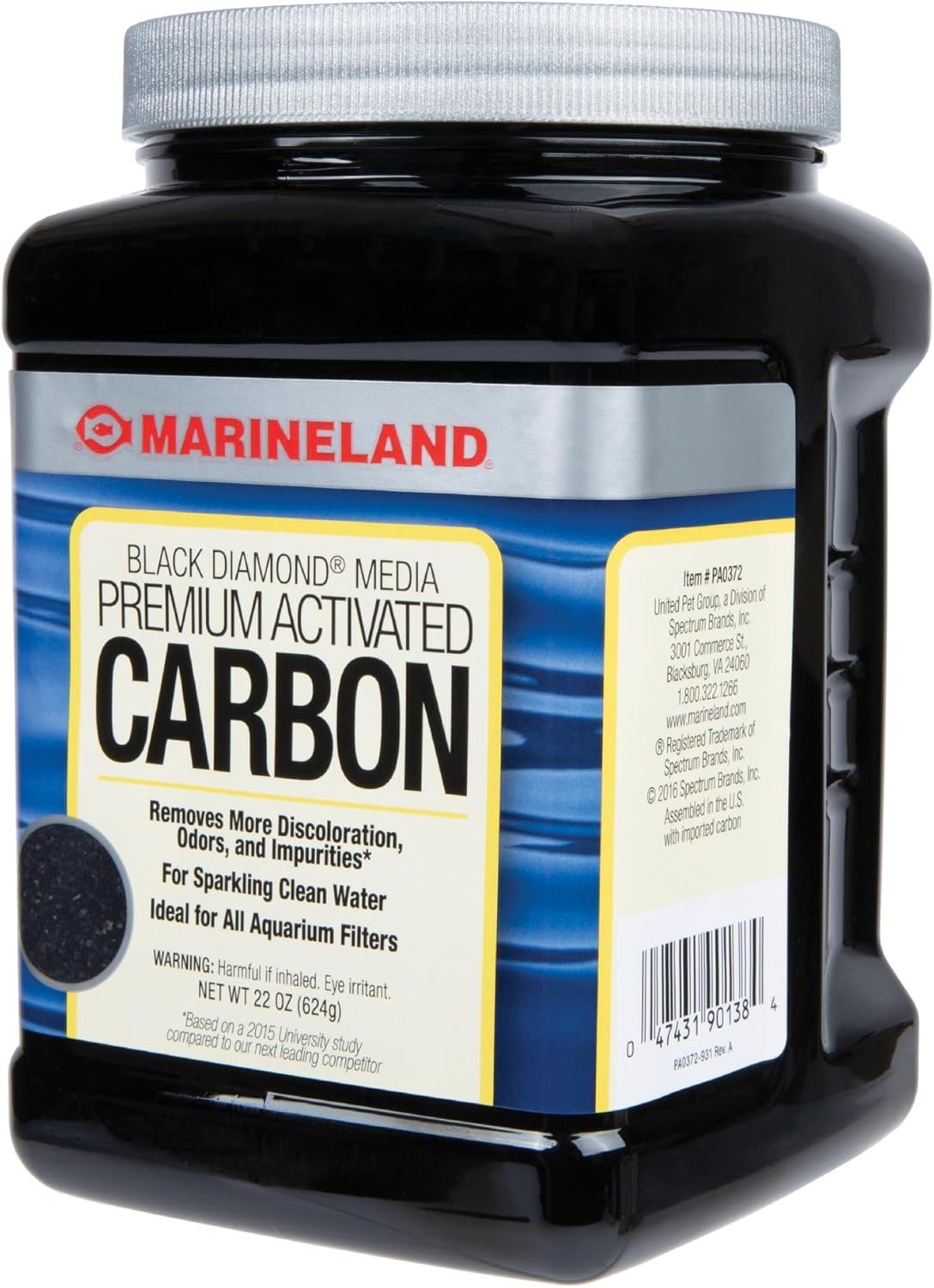 Marineland Black Diamond Premium Activated Carbon 22 Ounces, Filter Media For Aquariums