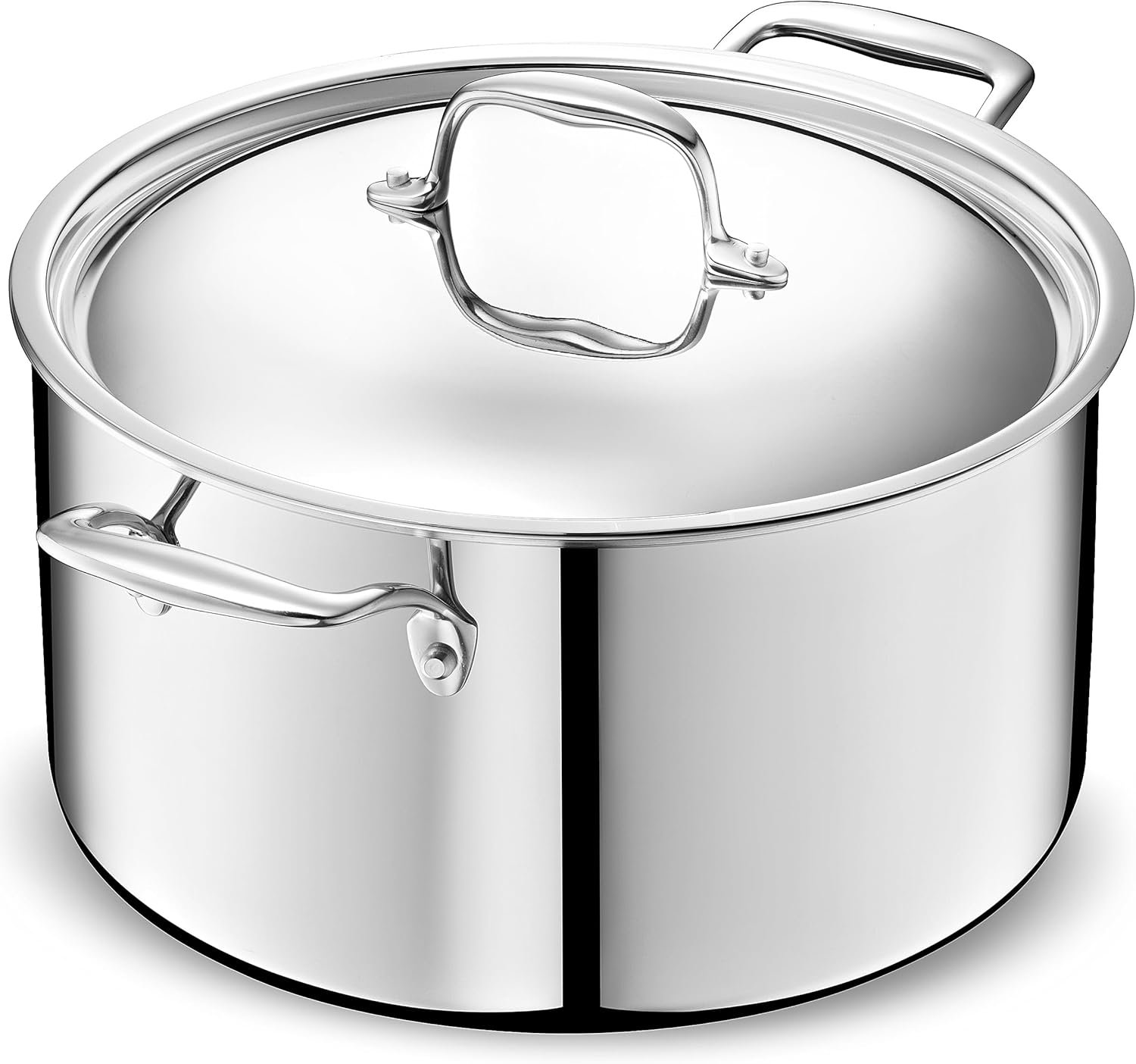 LEGEND COOKWARE 5-Ply Stainless Steel 10-Quart Stock Pot with Lid – Induction Compatible, Oven Safe 800°F – Non-Toxic, No Coatings – Even Heating, Won’t Warp – Built to Last Generations