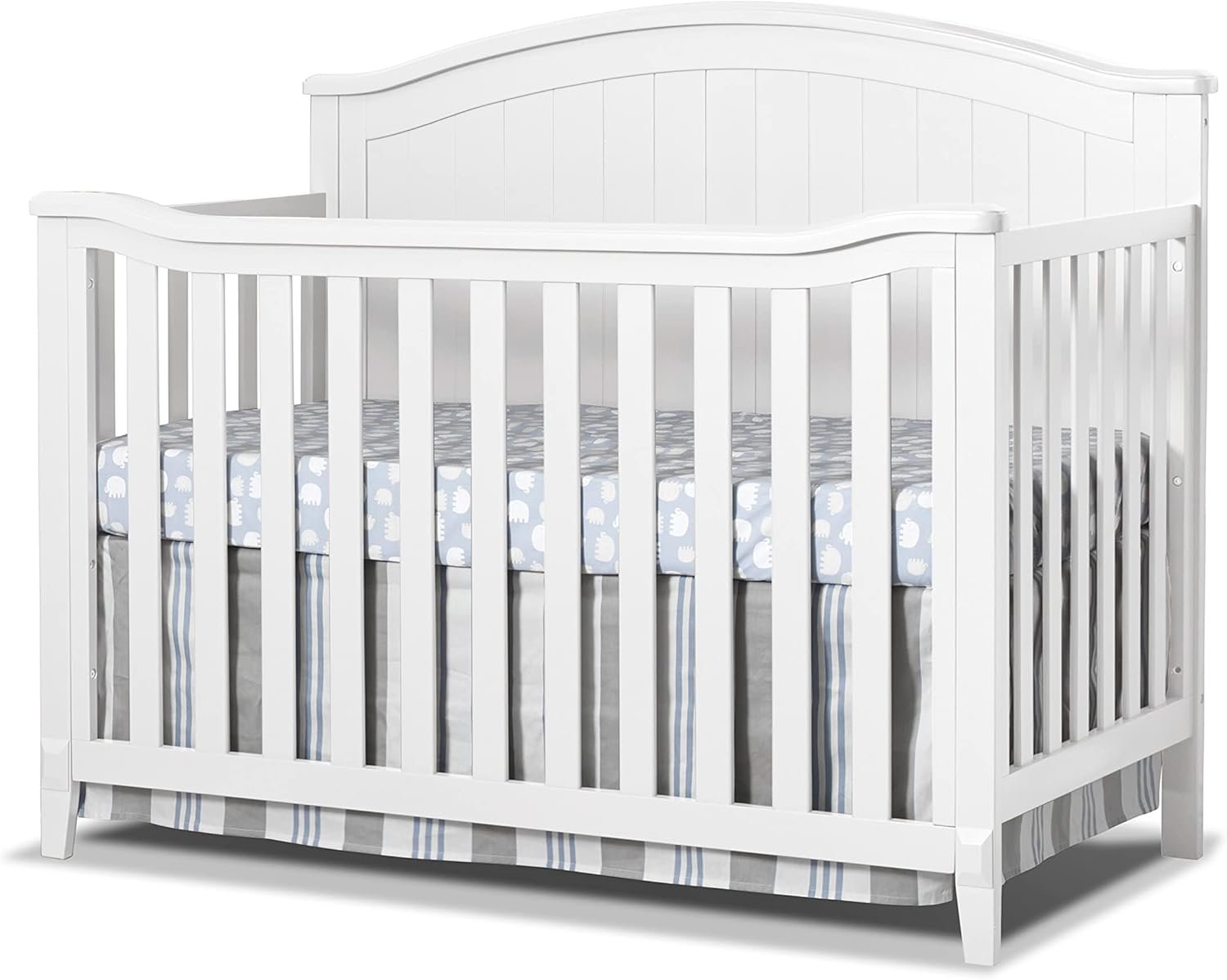 Sorelle Furniture Fairview Crib, Classic 4-in-1 Convertible Crib, Made of Wood, Non-Toxic Finish, Wooden Baby Bed, Toddler Bed, Child’s Daybed and Full-Size Bed, Nursery Furniture -White