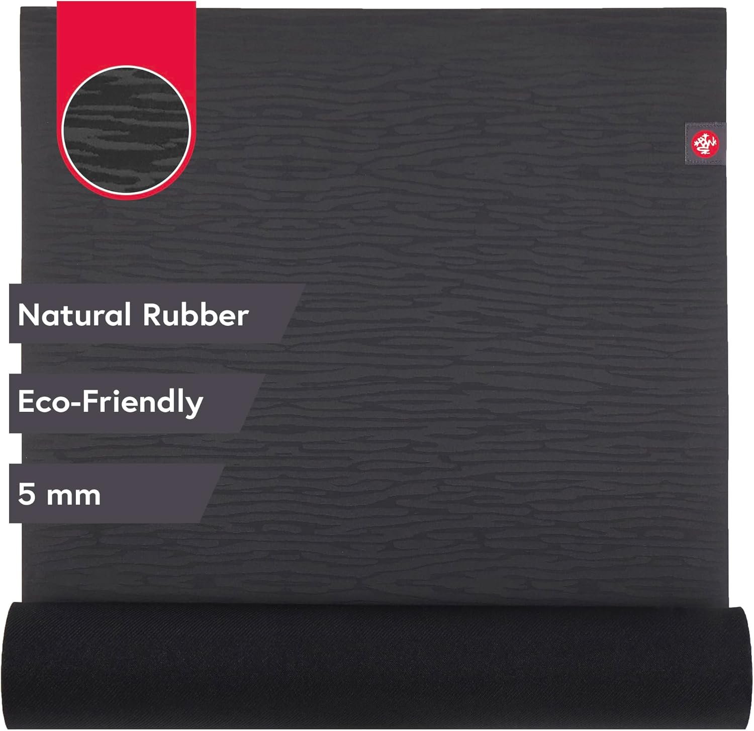 Manduka eKO Yoga Mat – 5mm Natural Rubber | Eco-Friendly | Soft Textured Surface| Natural Next-to-Skin Feel