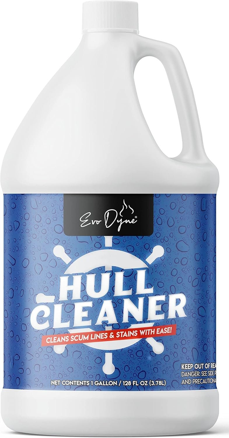 Hull Cleaner (1-Gallon), Made in USA | Clean Stains & Dirt lines for Boat Hulls Effortlessly | Boat Accessories – Boat Cleaning Supplies to Remove Leaf Stains from Fiber Glass, Lines, & More