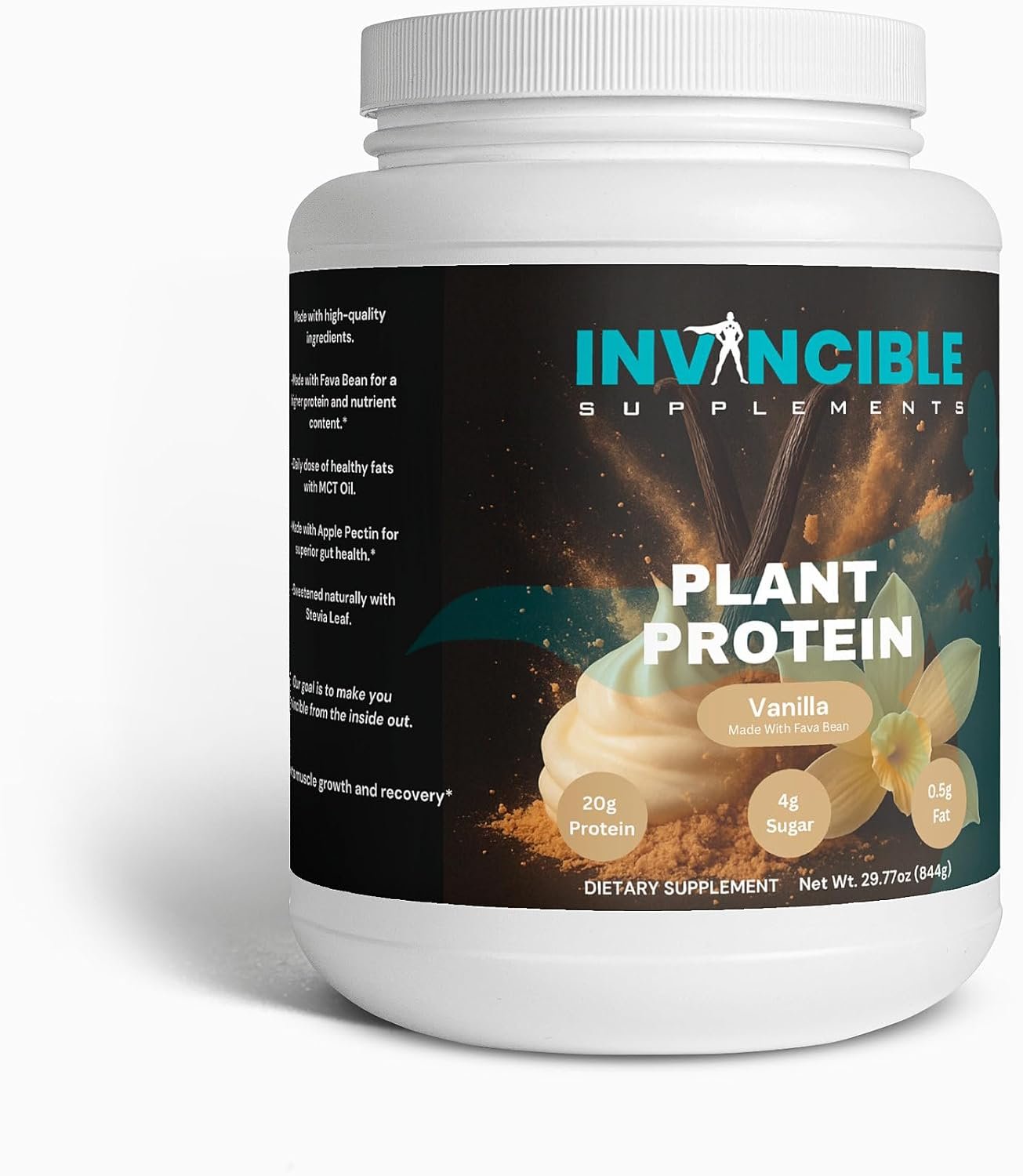 Plant Protein Vanilla | 21g Protein, Dairy-Free, Gluten-Free, Vegan Protein Powder | Muscle Recovery,Smooth Vanilla Flavor | Non-GMO, Keto-Friendly