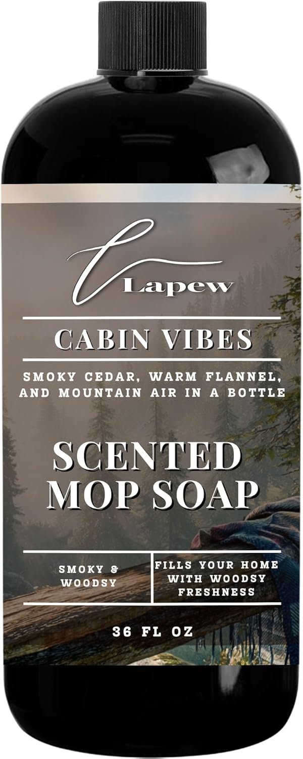 Lapew Luxury Floor Cleaner, Scented Mop Soap Concentrate | Hard Floor Cleaner for Tile, Vinyl, Laminate, LVP & Sealed Hardwood | Low-Foam, Streak-Free | 36 oz | Cabin Vibes
