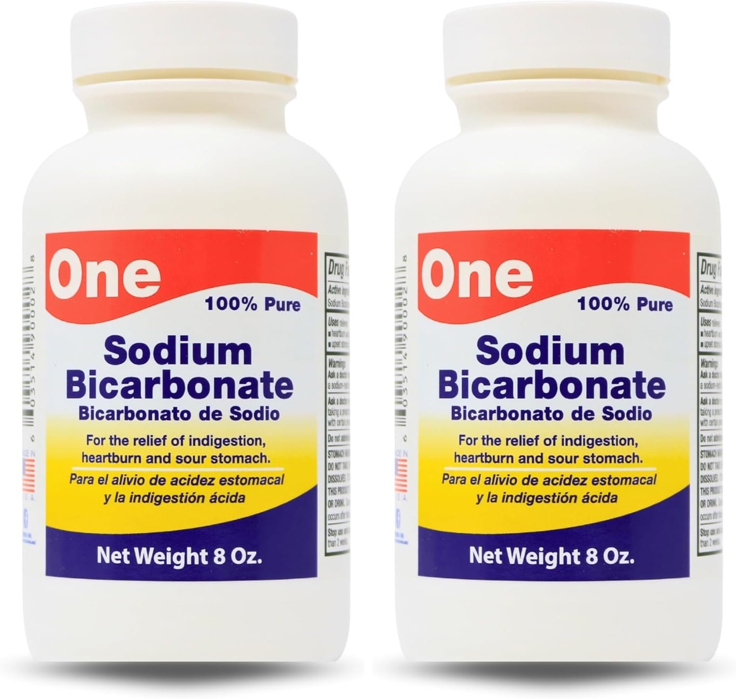 Arymar Pure Sodium Bicarbonate Powder, Natural Baking Soda for Cooking, Cleaning, Personal Care, and Pools, Food Grade, Aluminum-Free, 8 Oz (Pack of 2)