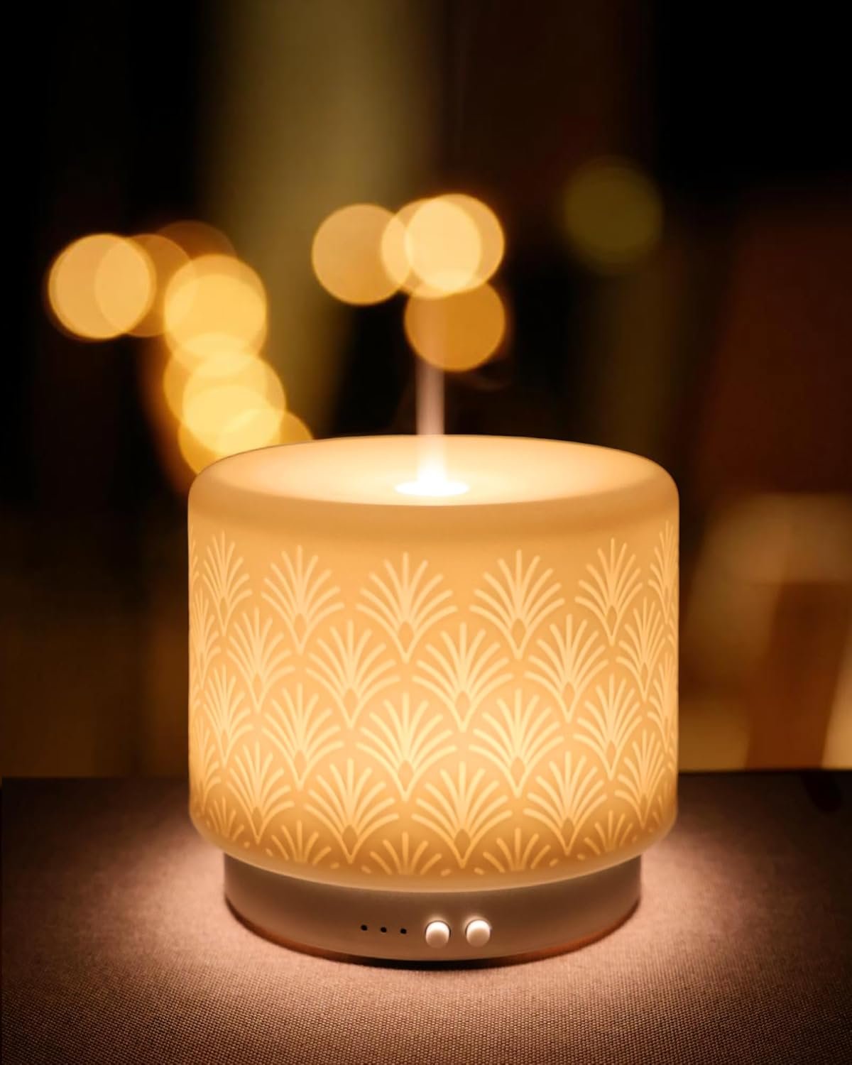 Ceramic Essential Oil Diffuser, 280ml 2.4MHz Ultrasonic Cool Mist Aromatherapy Diffuser with 12H/24H Runtime,Auto Shut-Off,Quiet Operation,3 Timer Settings for Large Room,Home,Office,SPA,Yoga,Gift