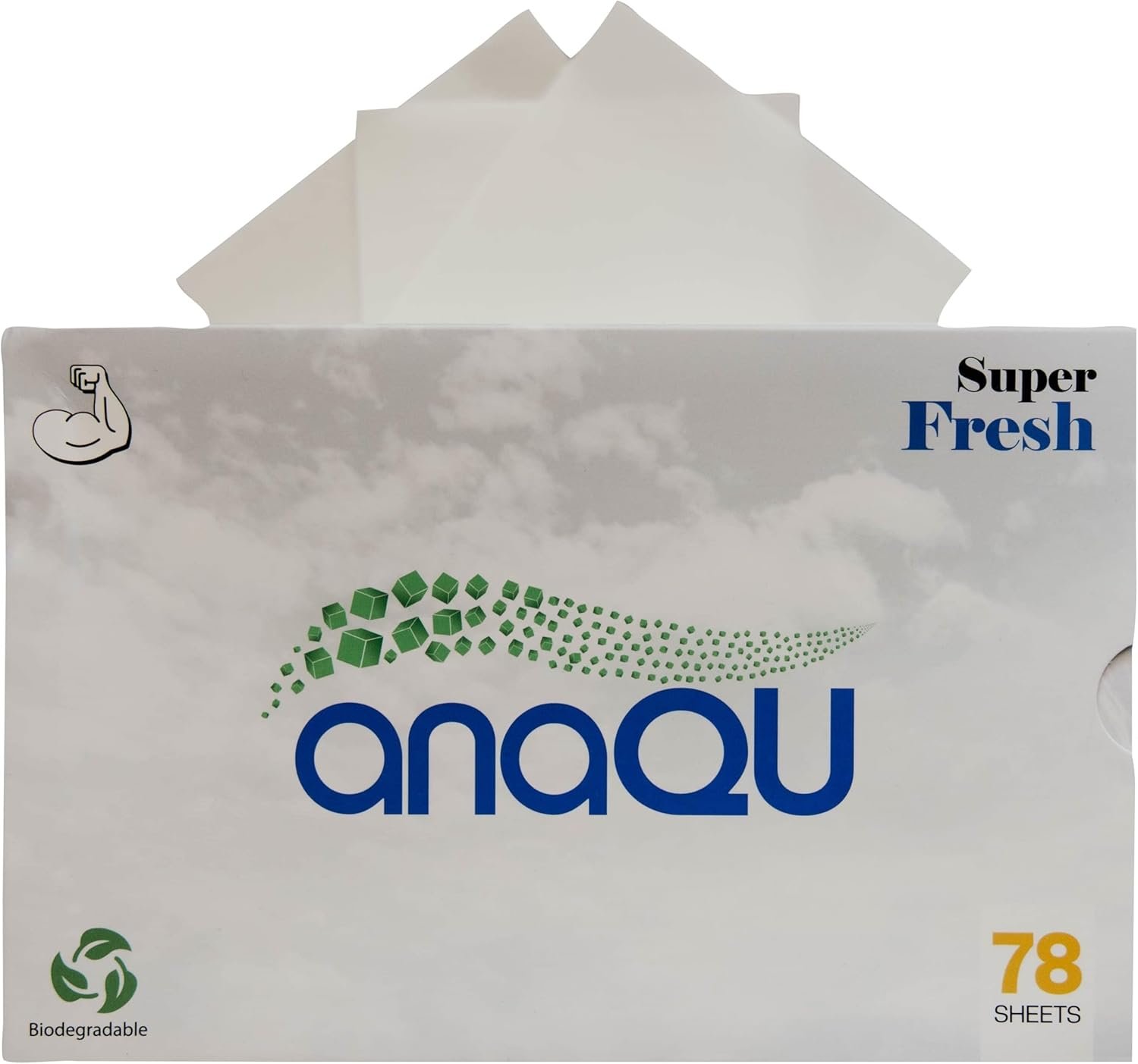 Anaqu – Laundry Detergent Sheets – Natural Laundry Detergent, Laundry Sheets, Travel Laundry Detergent, Baby Laundry Detergent, Delicate, Hypoallergenic, Washer (Laundry Scent Super Fresh 78 Sheets)