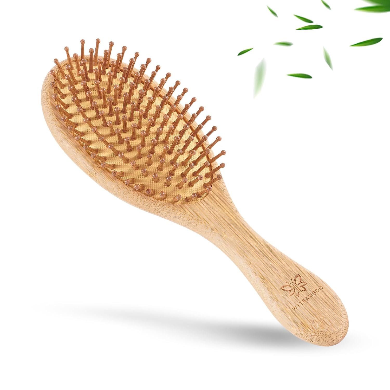 Bamboo Hair Brush-Detangling, Scalp Massage for Hair Growth, Wet/Dry Brush for Men, Women, Kids & Pets – for All Hair Types, Paddle Wooden Hairbrush Perfect for Home, Travel & Salon Use
