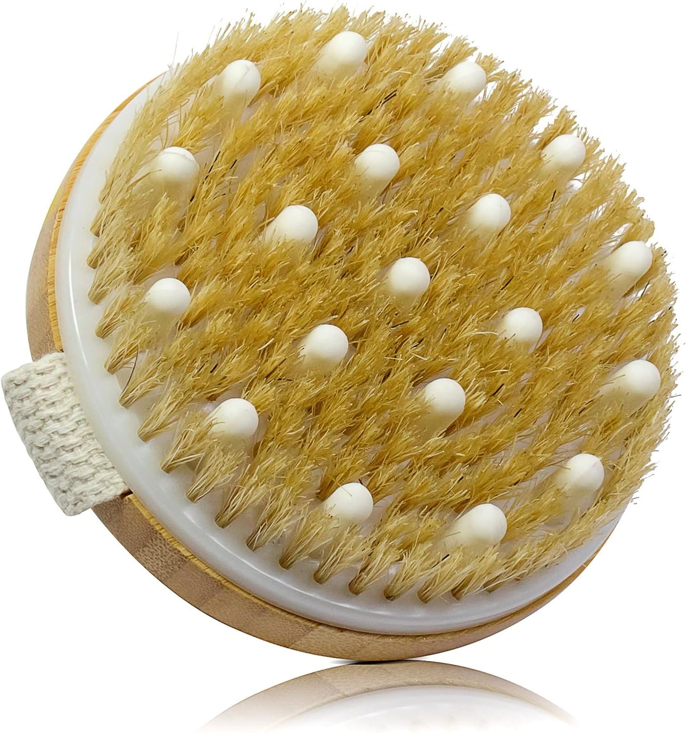Bamboo Dry Body Brushes,Dry Body Scrubber for Dry Skin, Blood Circulation, Cellulite Treatment,Drying Brush Suitable for All Kinds of Skin with Soft and Stiff Bristles