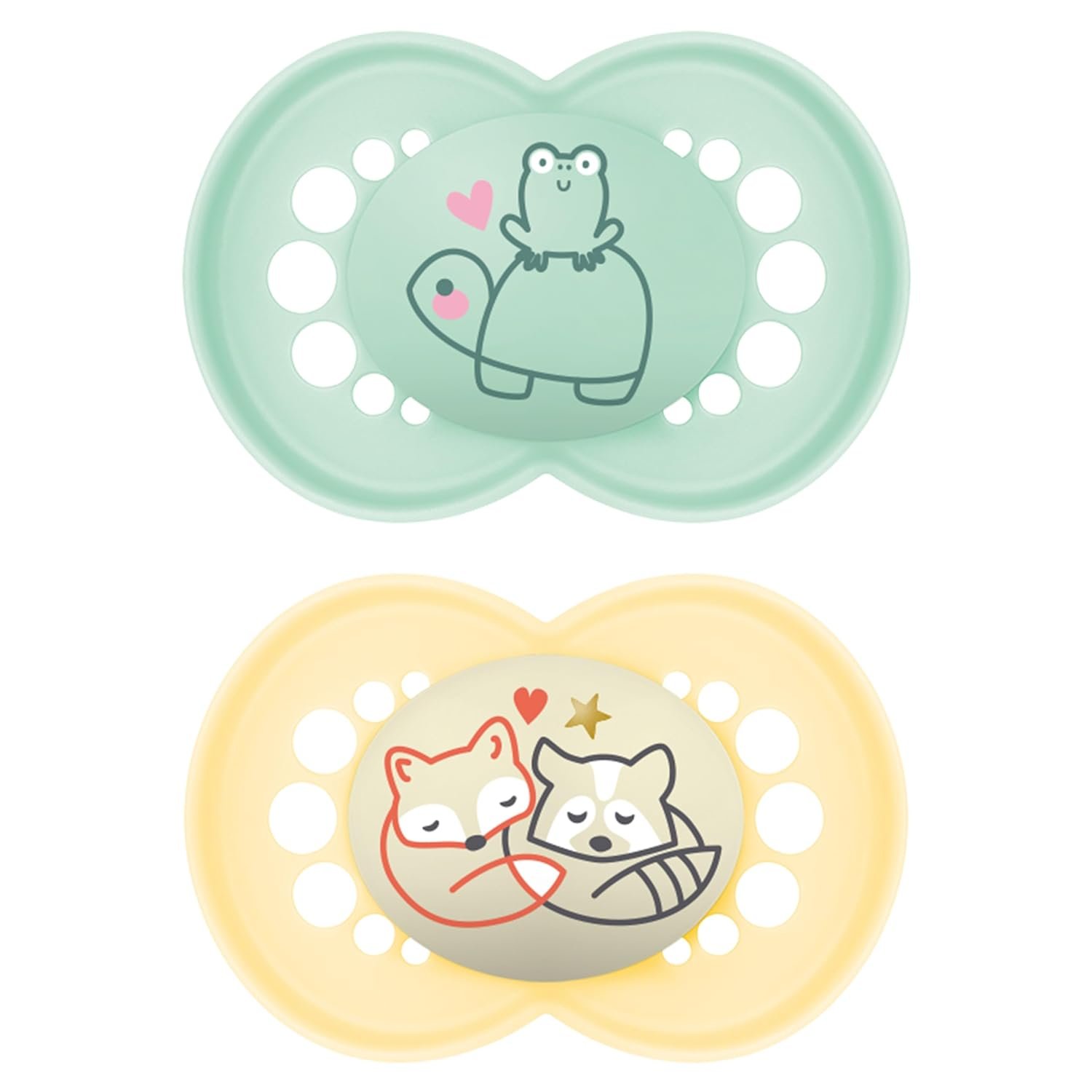 MAM Original Baby Pacifiers 16+ Months, Binky for Newborn Babies, BPA-Free Skin Soft Silicone Nipple, Glows in The Dark, Developed with Medical Experts, 2 Count, Sterilizer Case, Made in Europe