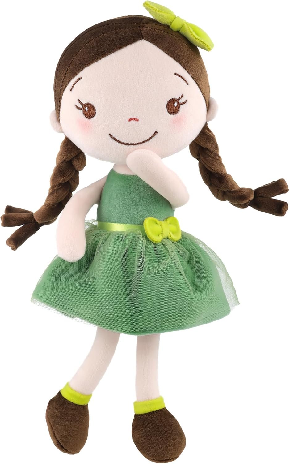 GAGAKU Soft Plush Baby Doll for Girls (12″) – My First Baby Doll Gift for Girls, Toddlers & Infants, Machine Washable Rag Doll Toy – Forest Girl