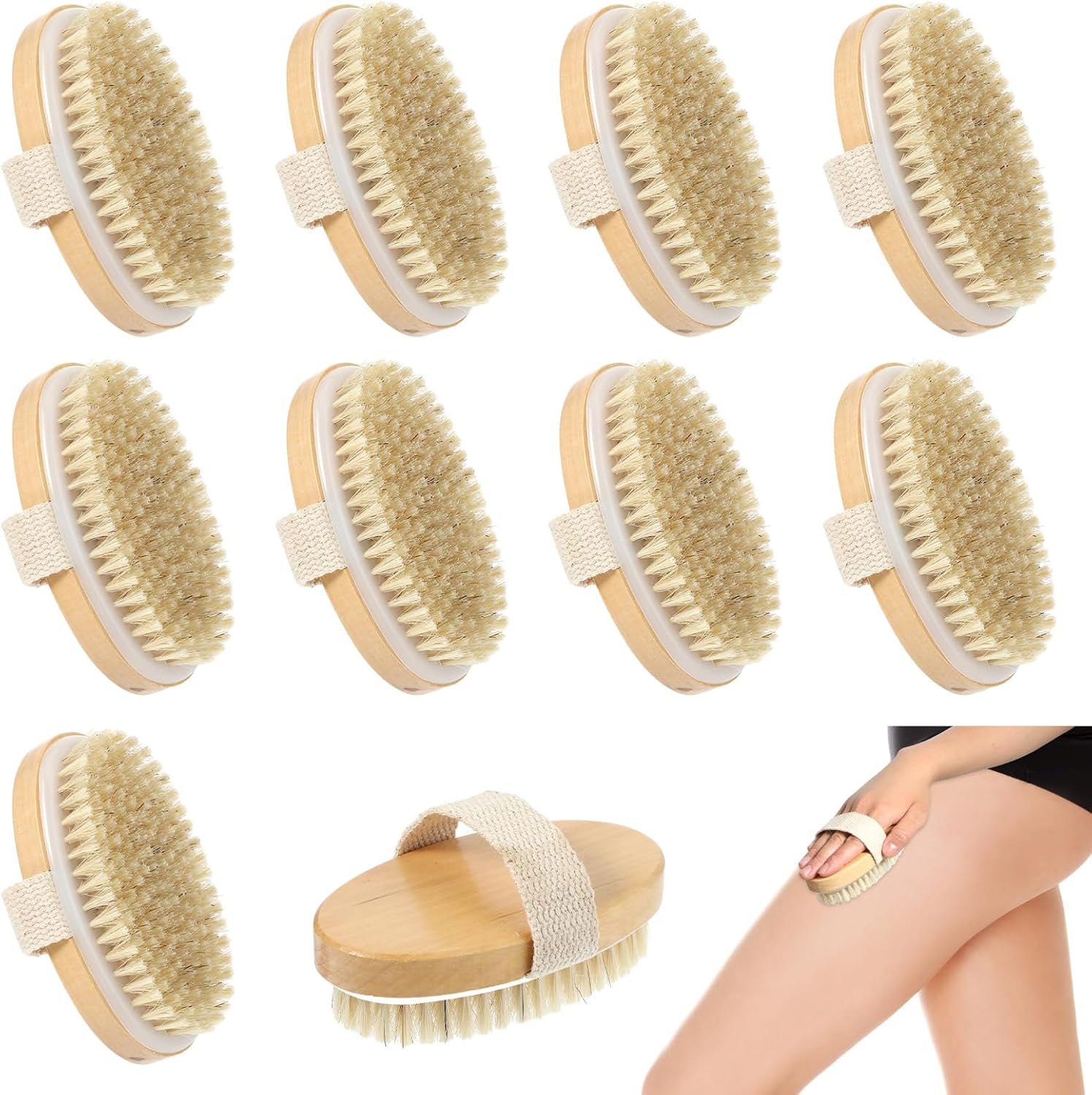 10 Pcs Dry Brushes for Body Dry Brushing Body Brush Exfoliating Brush for Shower Bath Back Circulation Improvement Dead Skin Remove Beauty Exfoliator