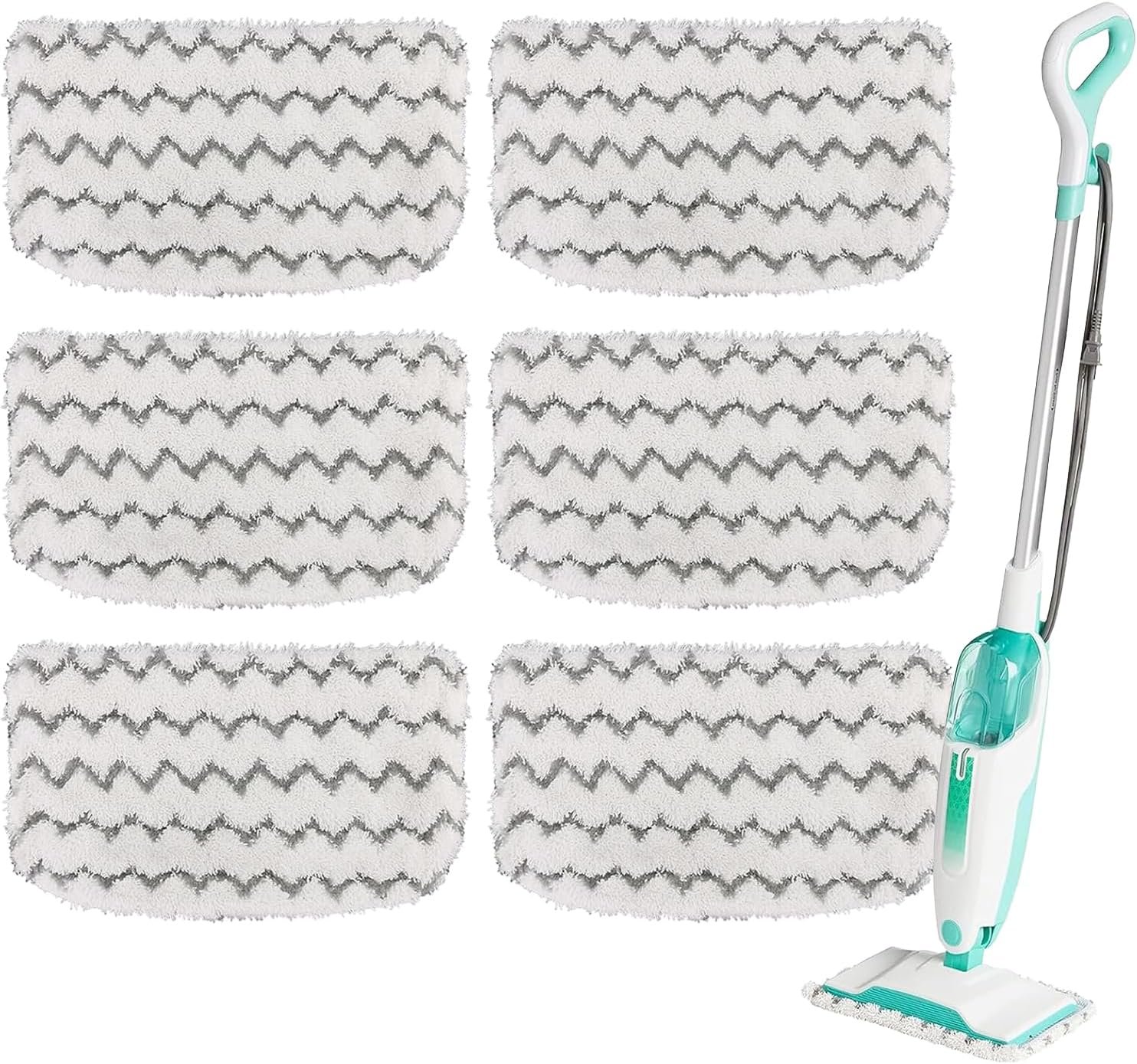 6 Pack Thickened Steam Mop Replacement Pads, Durable Microfiber Mop Pads Compatible with Shark S1000/S1000A/S1000C/S1000WM/S1001C, Washable Pads for Pet Owners and Families with Kids